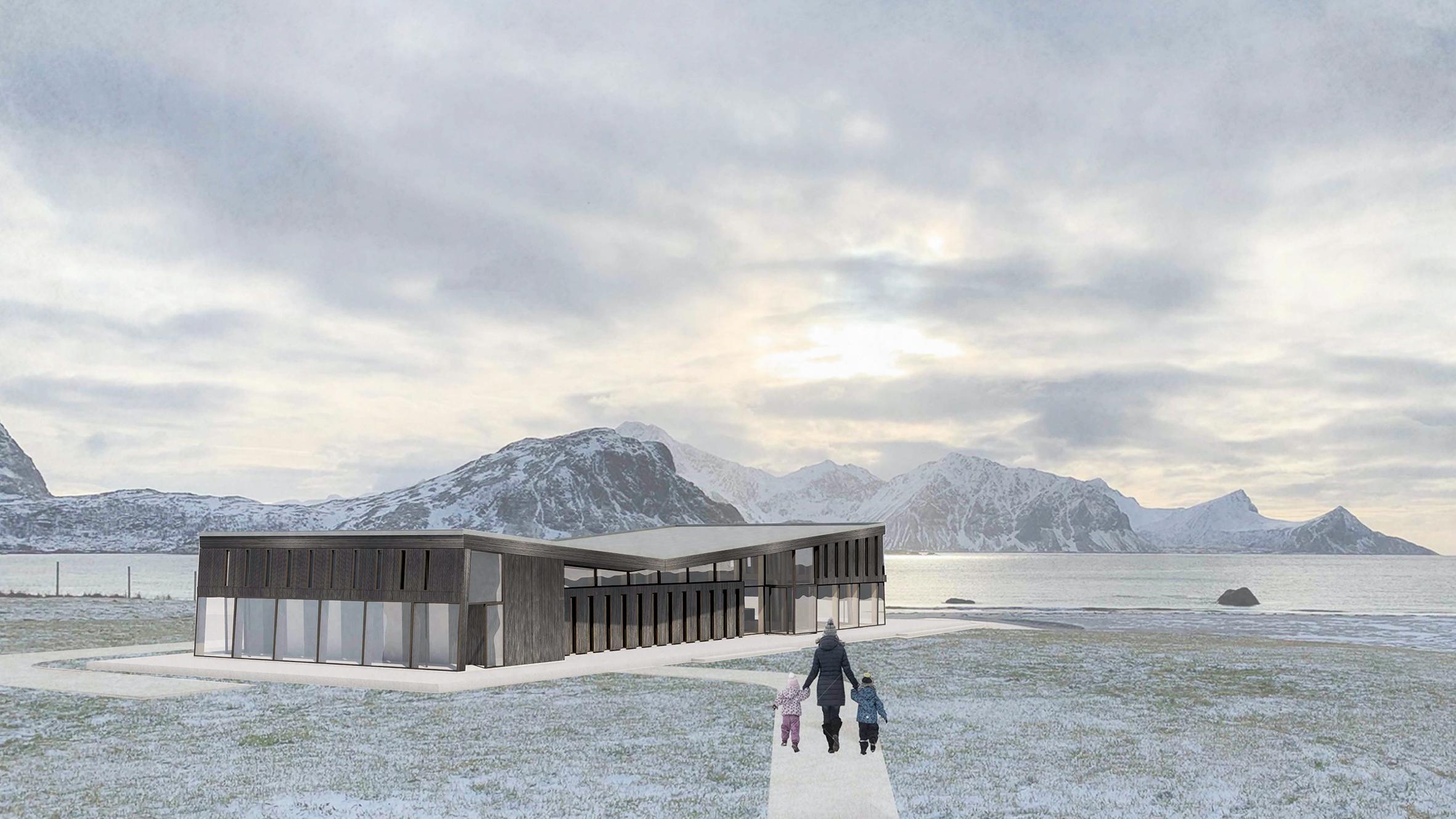 New service building at Hauklandstranda, Lofoten