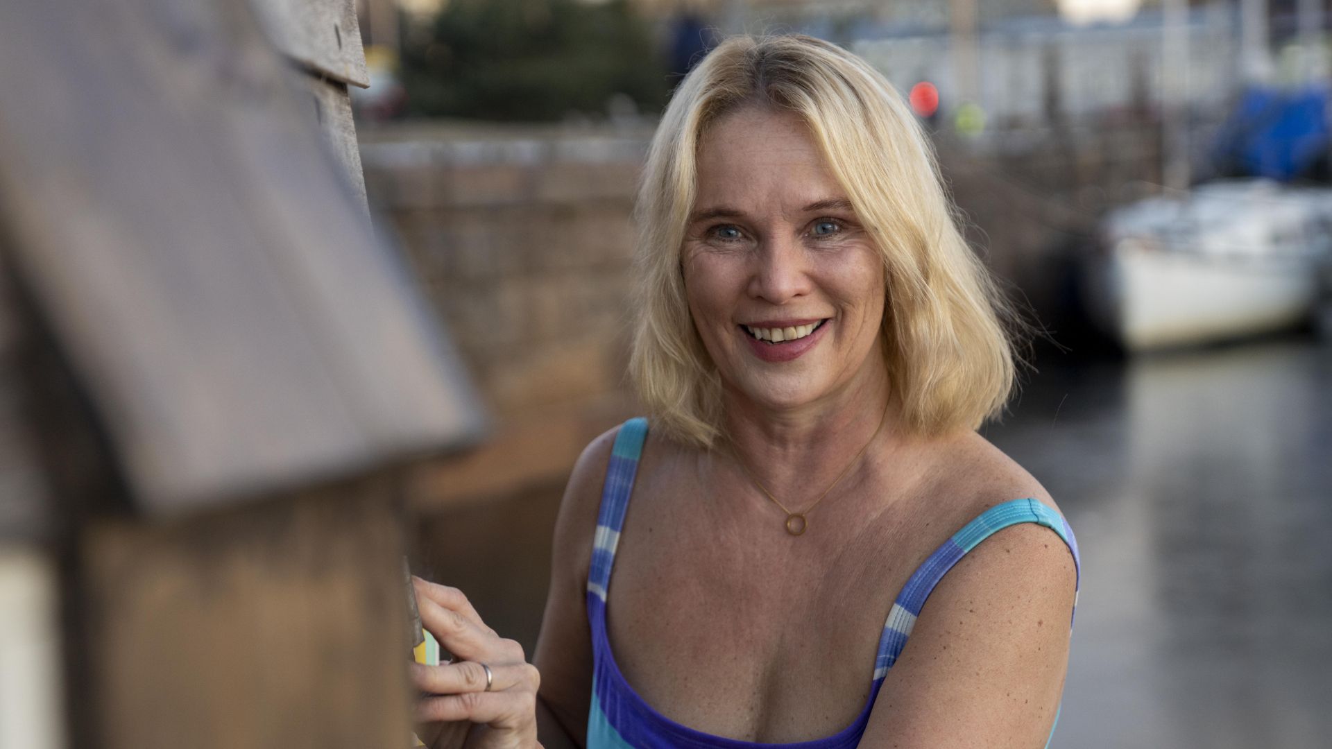 Anne Kristin Møller bathing at Oslo Badstuforening in Oslo, Eastern Norway