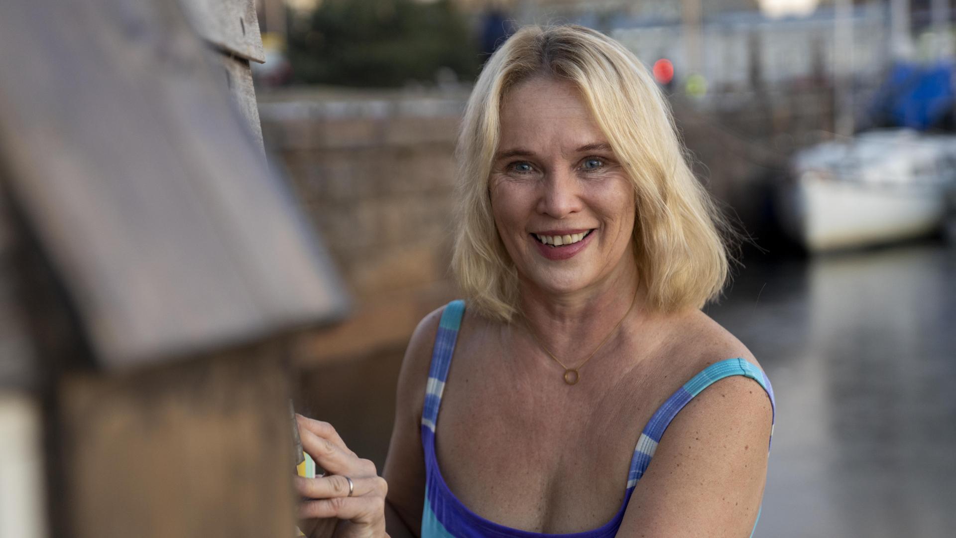 Anne Kristin Møller bathing at Oslo Badstuforening in Oslo, Eastern Norway