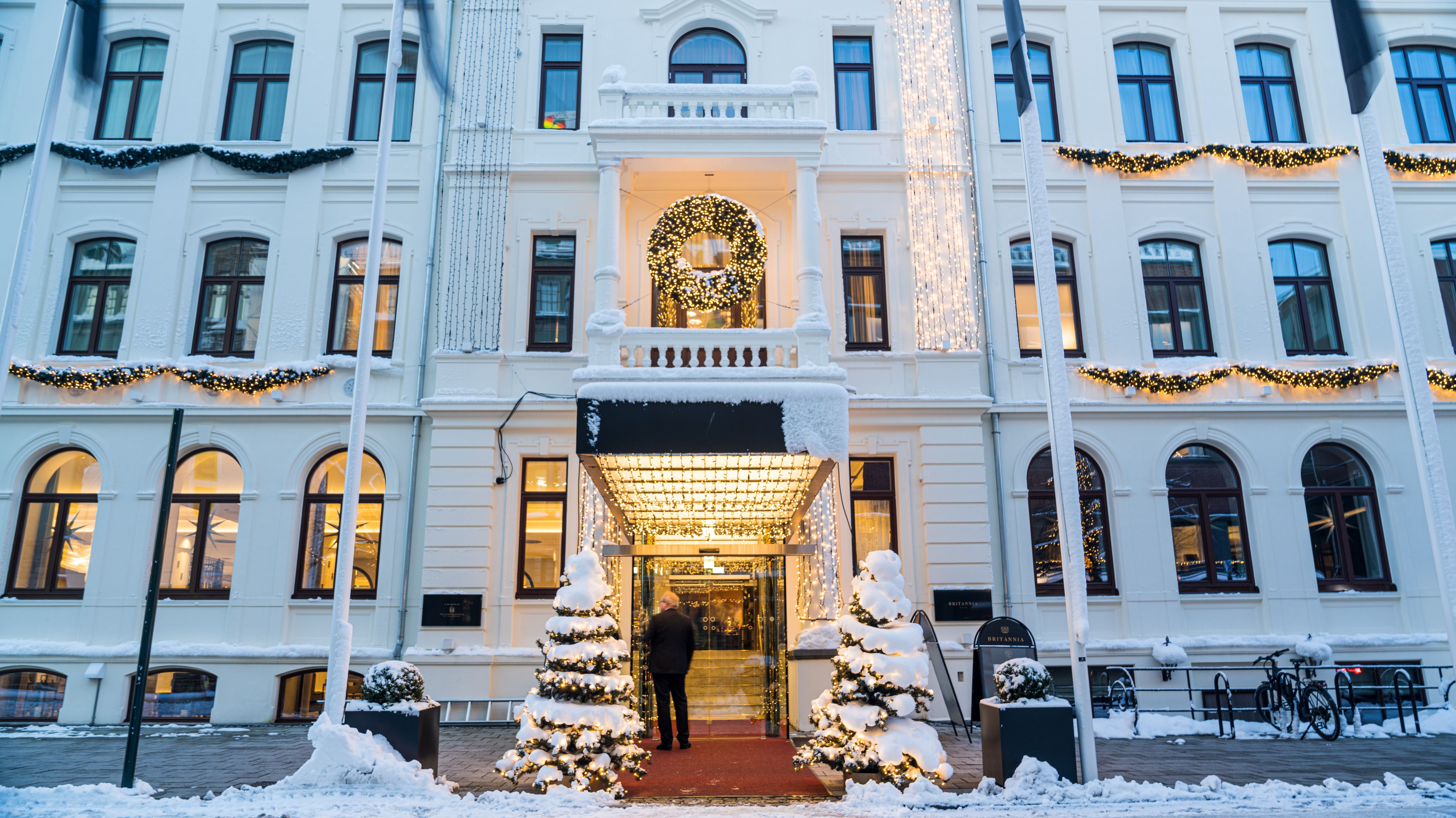 Britannia Hotel in Trondheim during Christmas, Trondheim, Trøndelag, Norway.