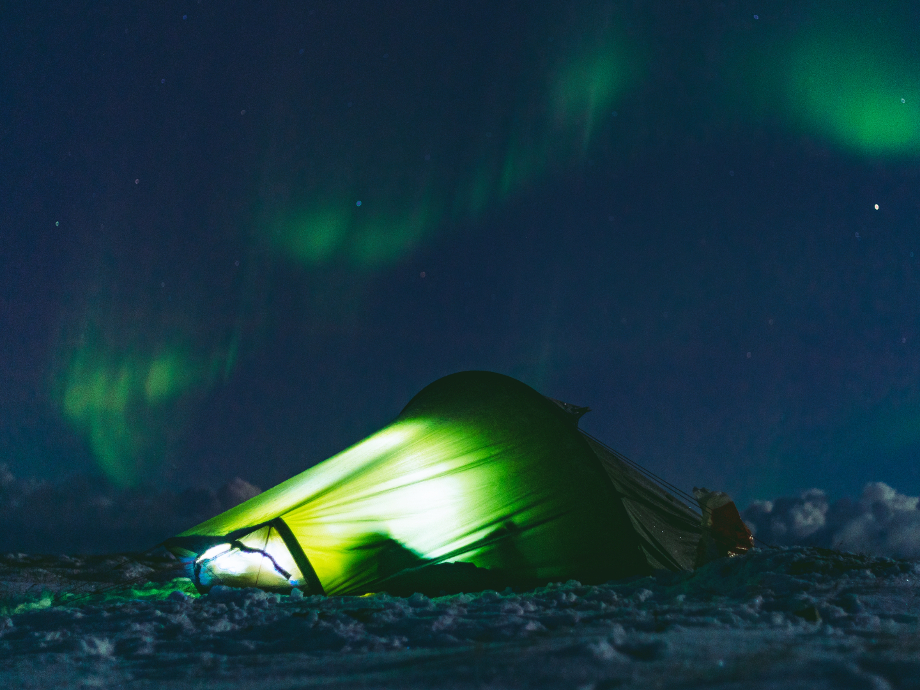Tenting under the Northern Lights