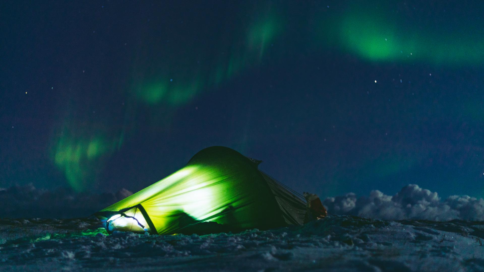 Tenting under the Northern Lights