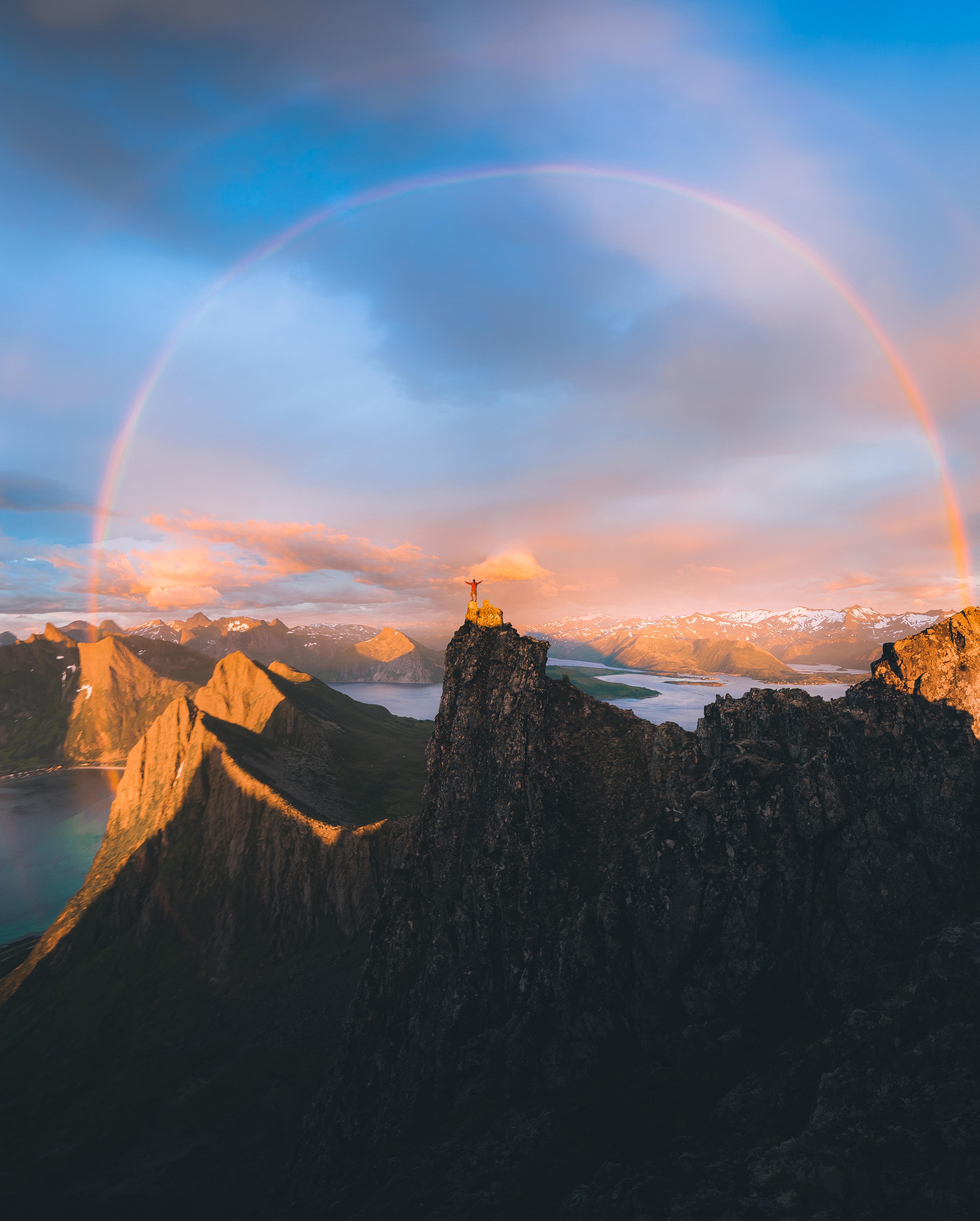 Midnight sun in Husfjell, Senja, Northern Norway