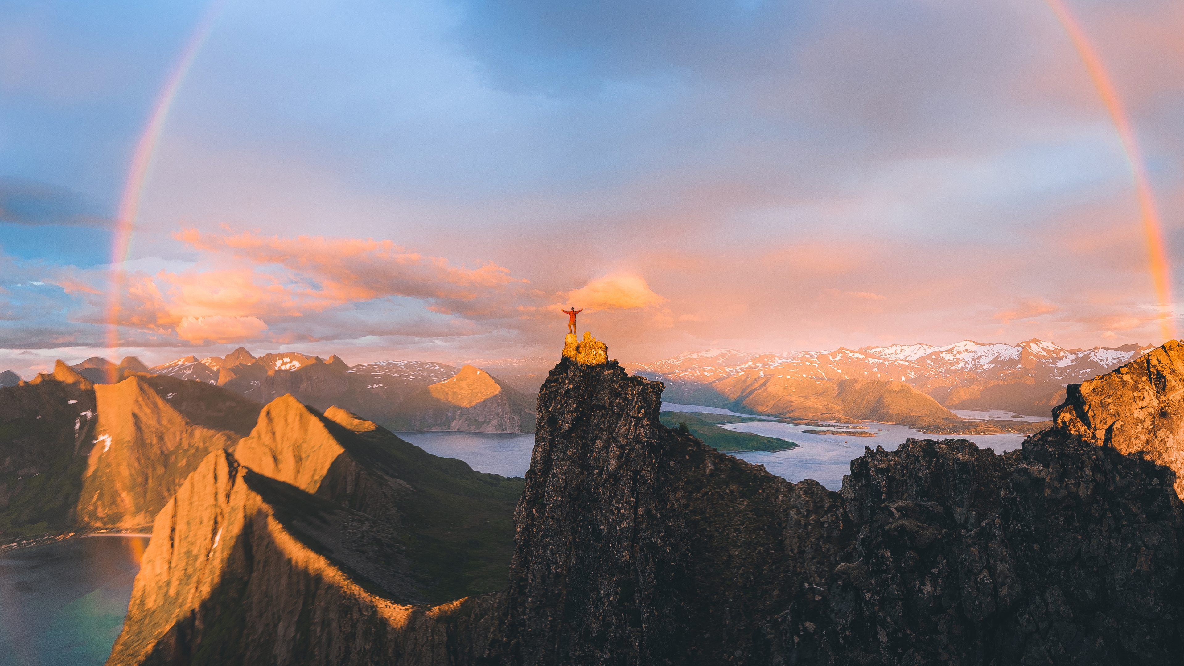 Midnight sun in Husfjell, Senja, Northern Norway