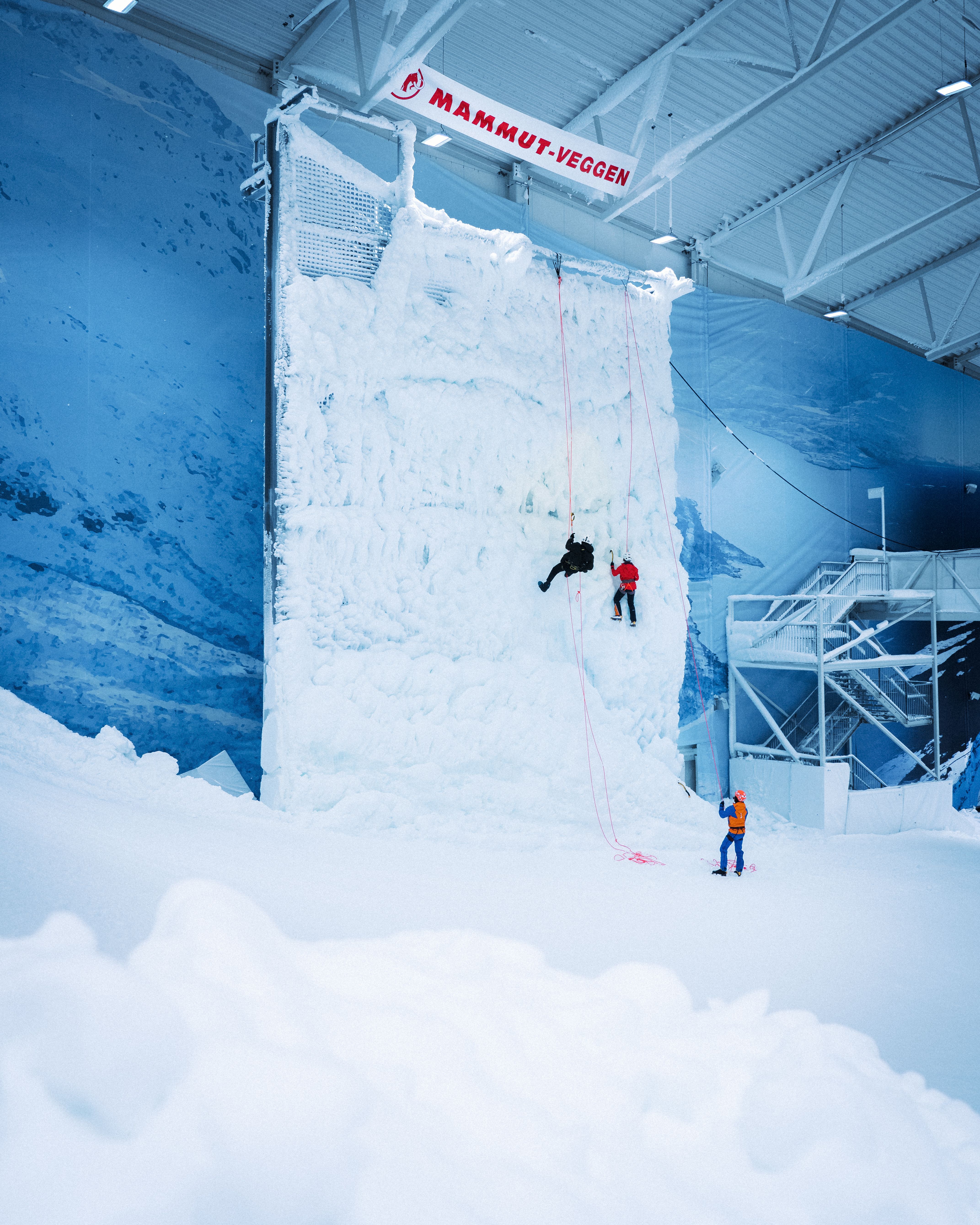 Ice climbing at SNØ, Lørenskog, Eastern Norway