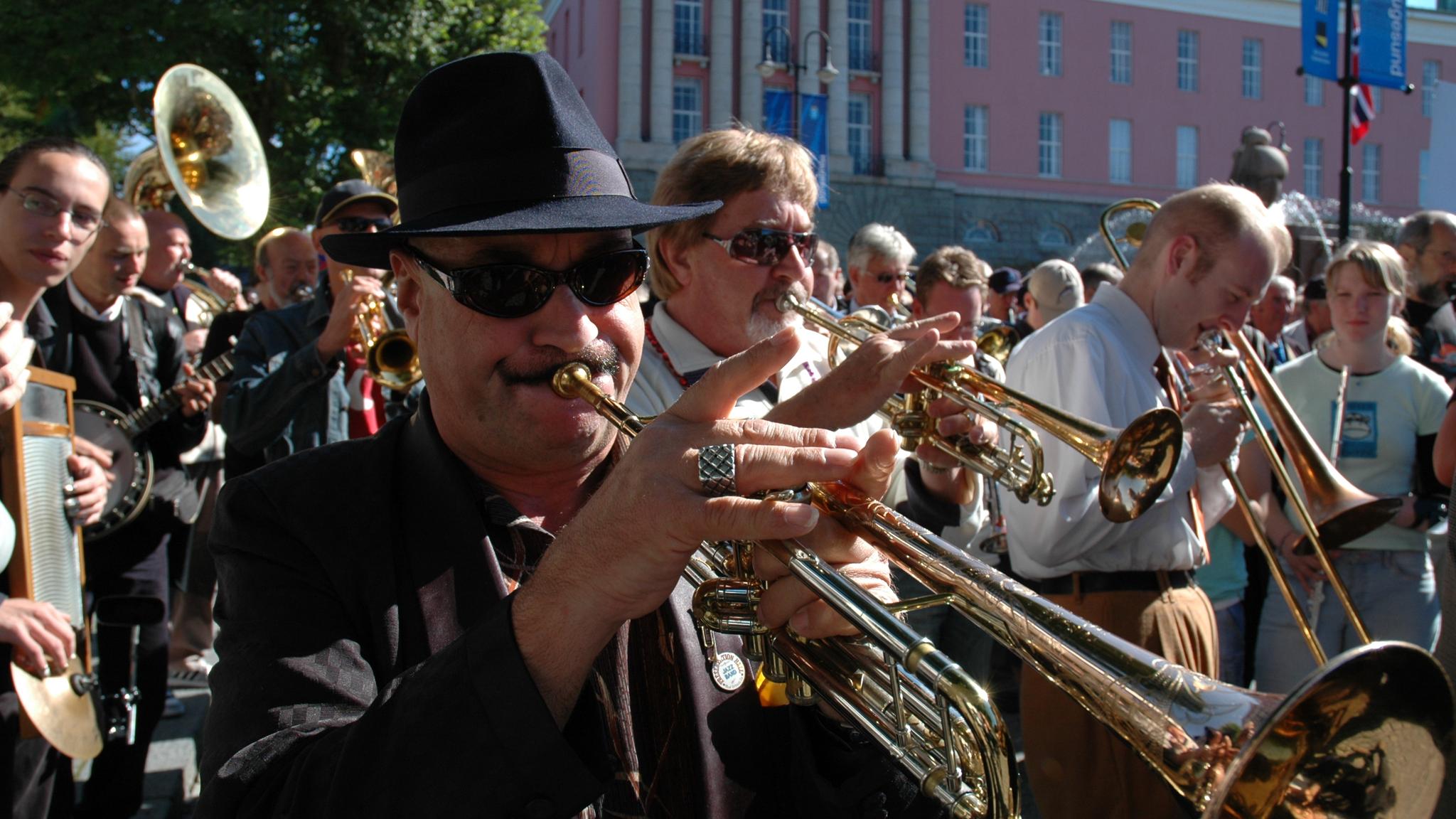 People playing instruments at Sildajazz festival in Haugesund, Fjord Norway