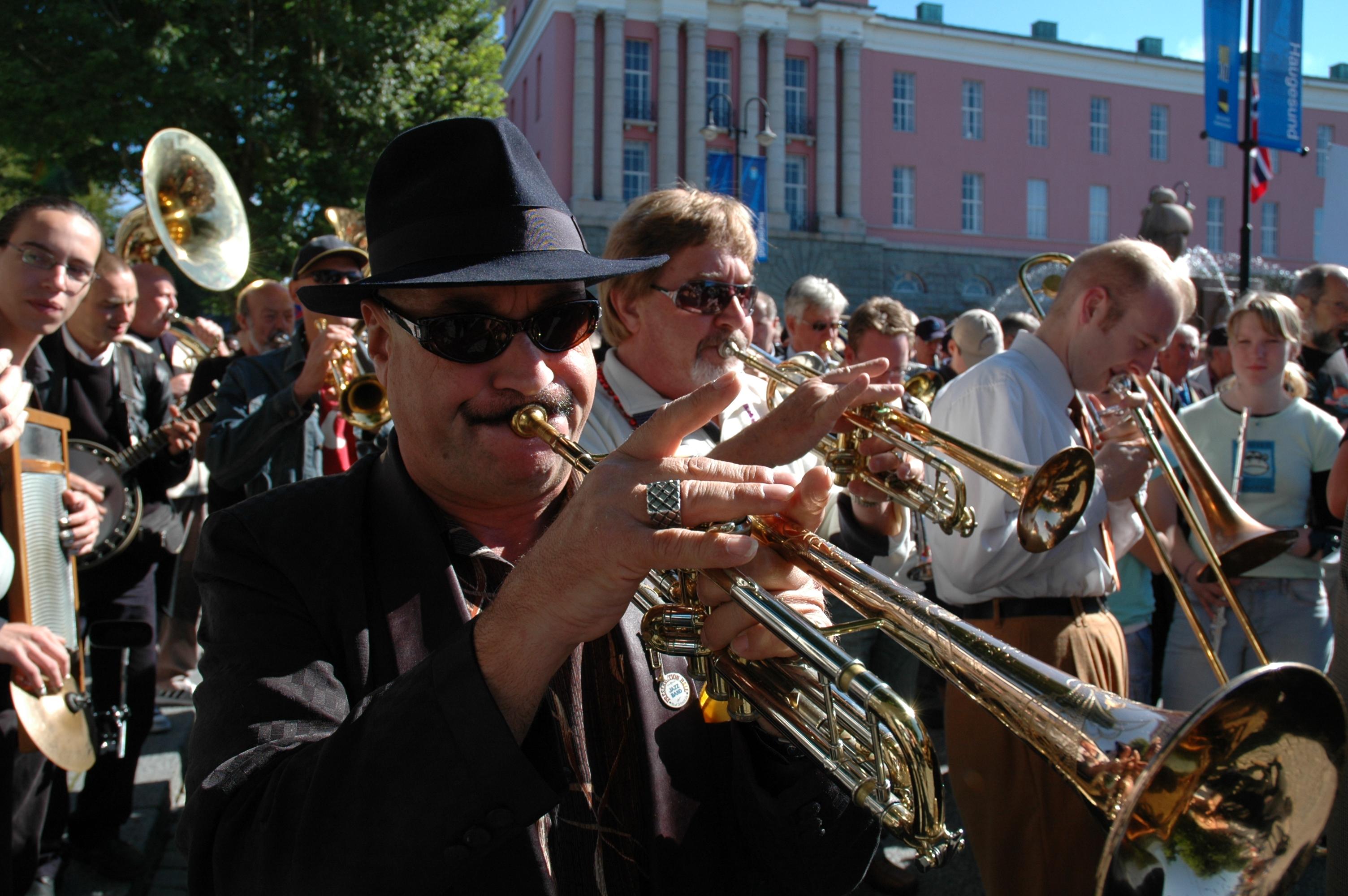 People playing instruments at Sildajazz festival in Haugesund, Fjord Norway