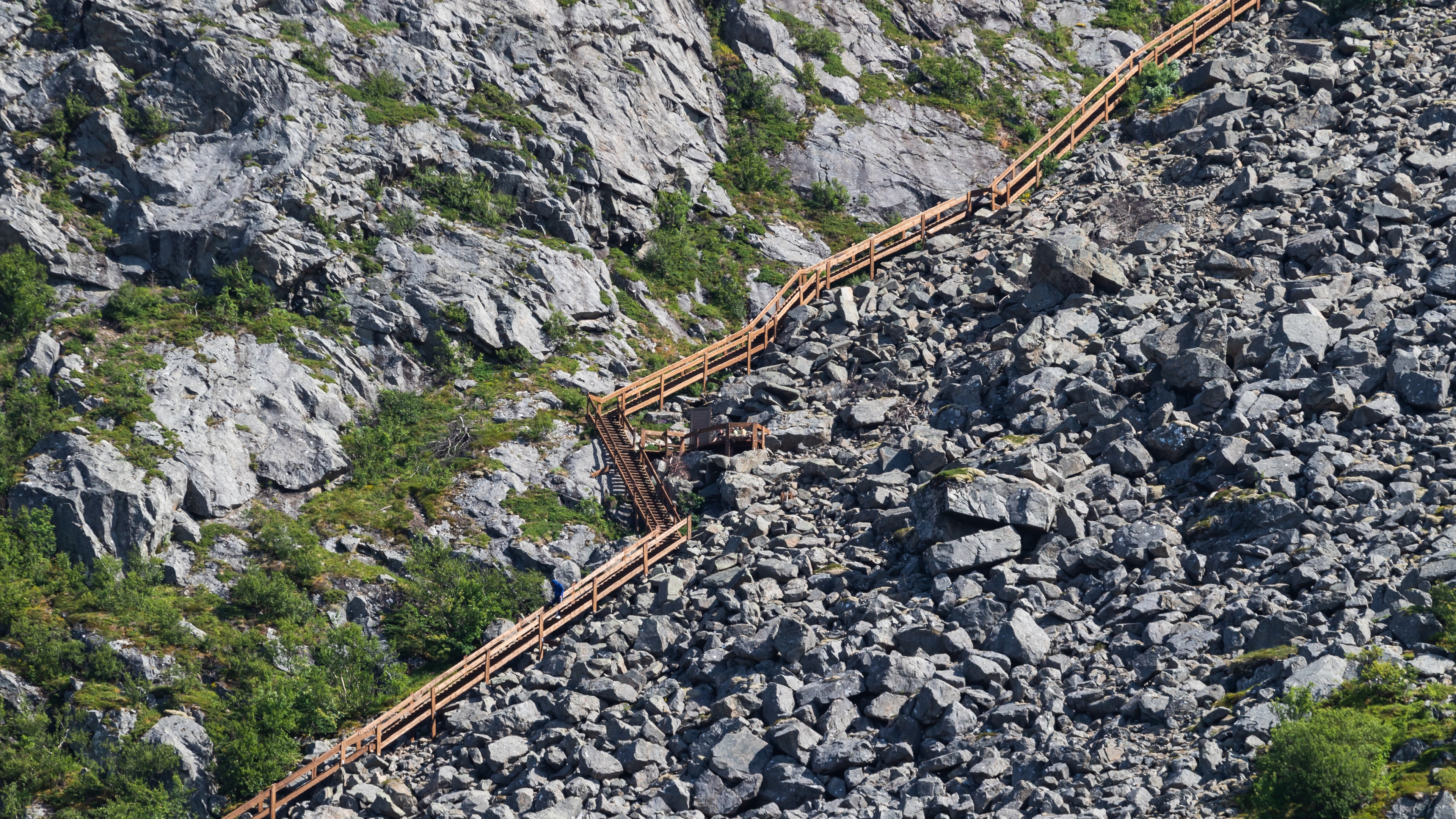 Wooden staircase on the island Vega