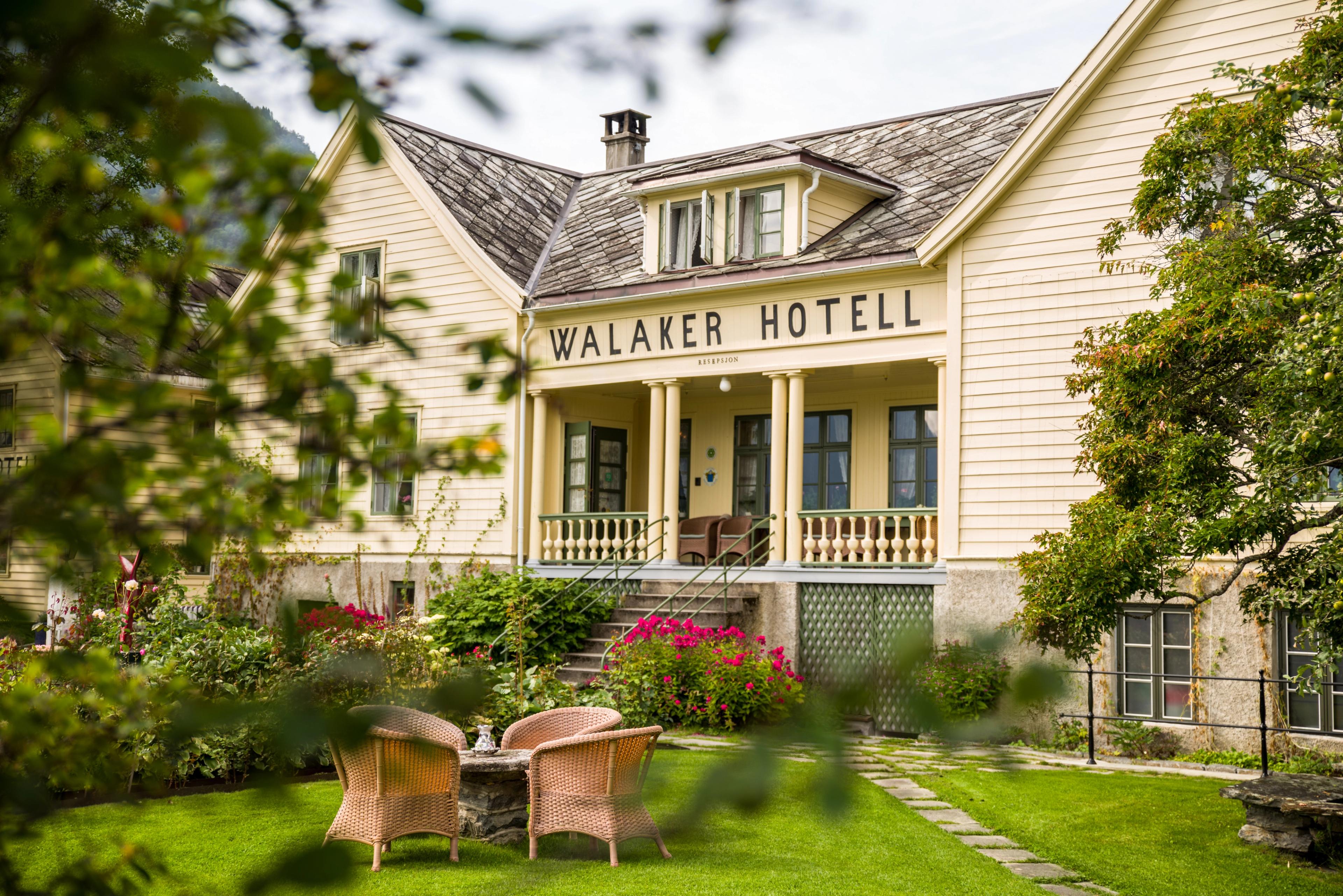 The historical Walaker Hotell in Solvorn by the Sognefjord in Fjord Norway