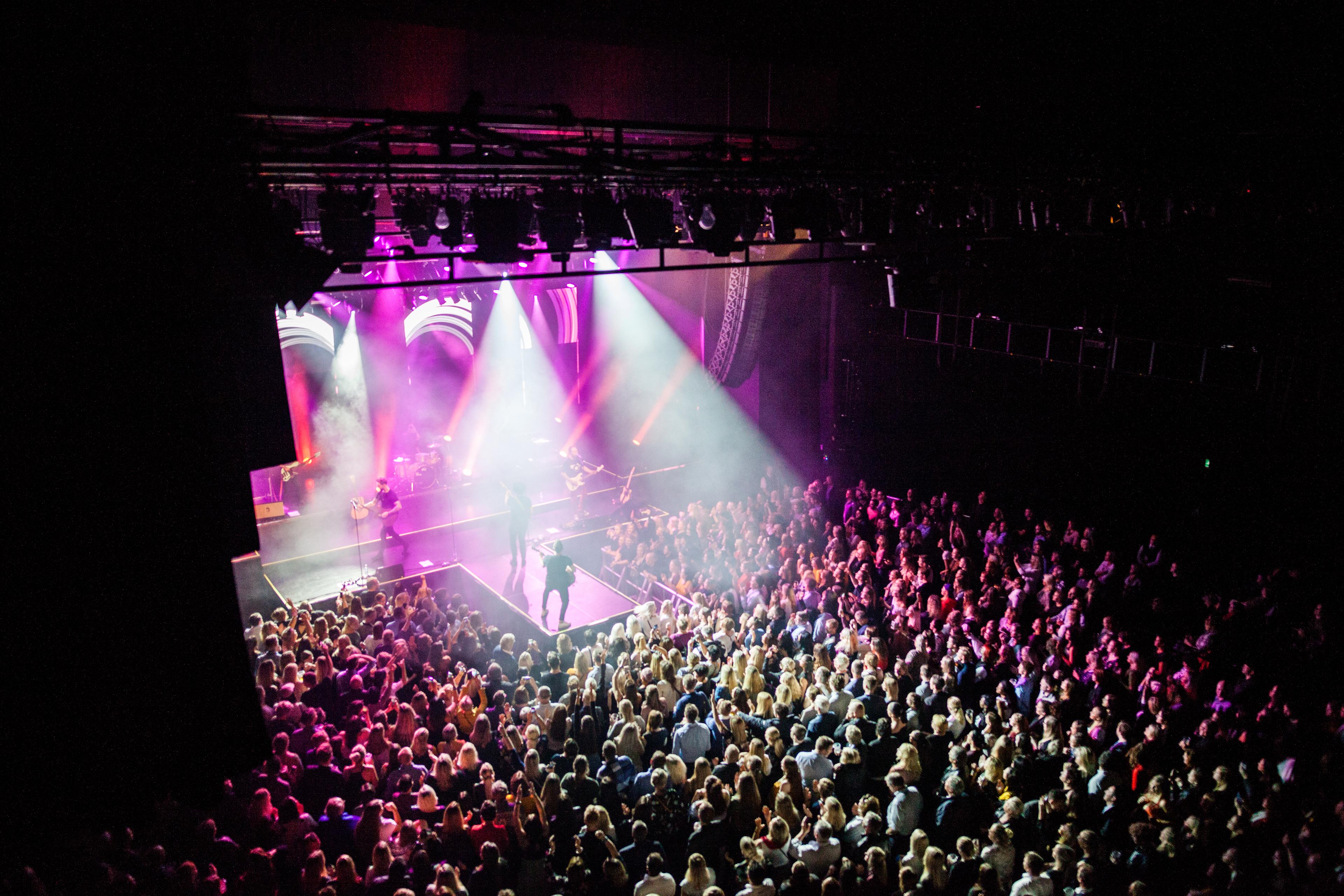View over the crowd during a concert at the Stavanger konserthus, Fjord Norway
