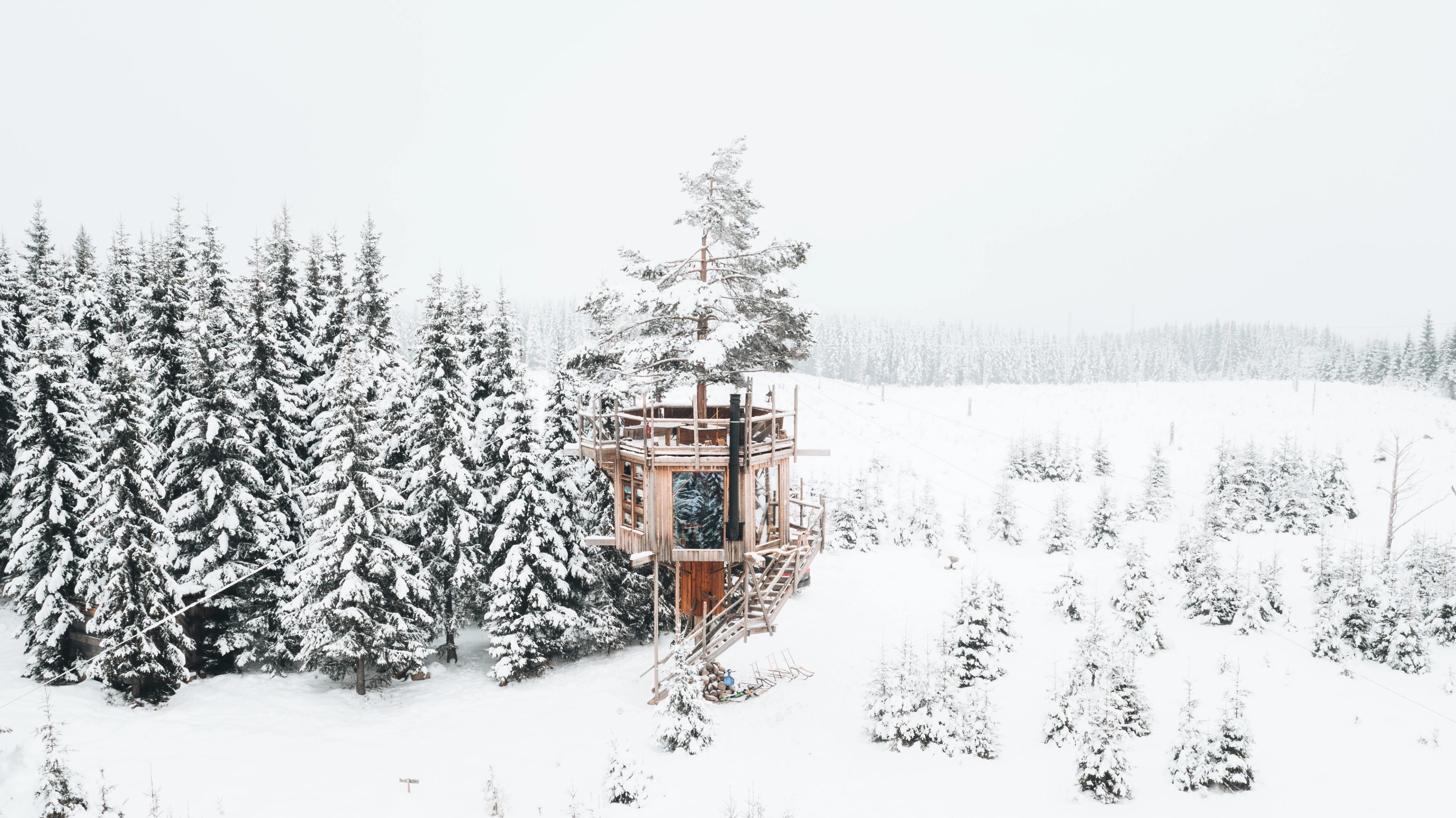 "Utsiktsredet" treetop cabin in Brumunddal