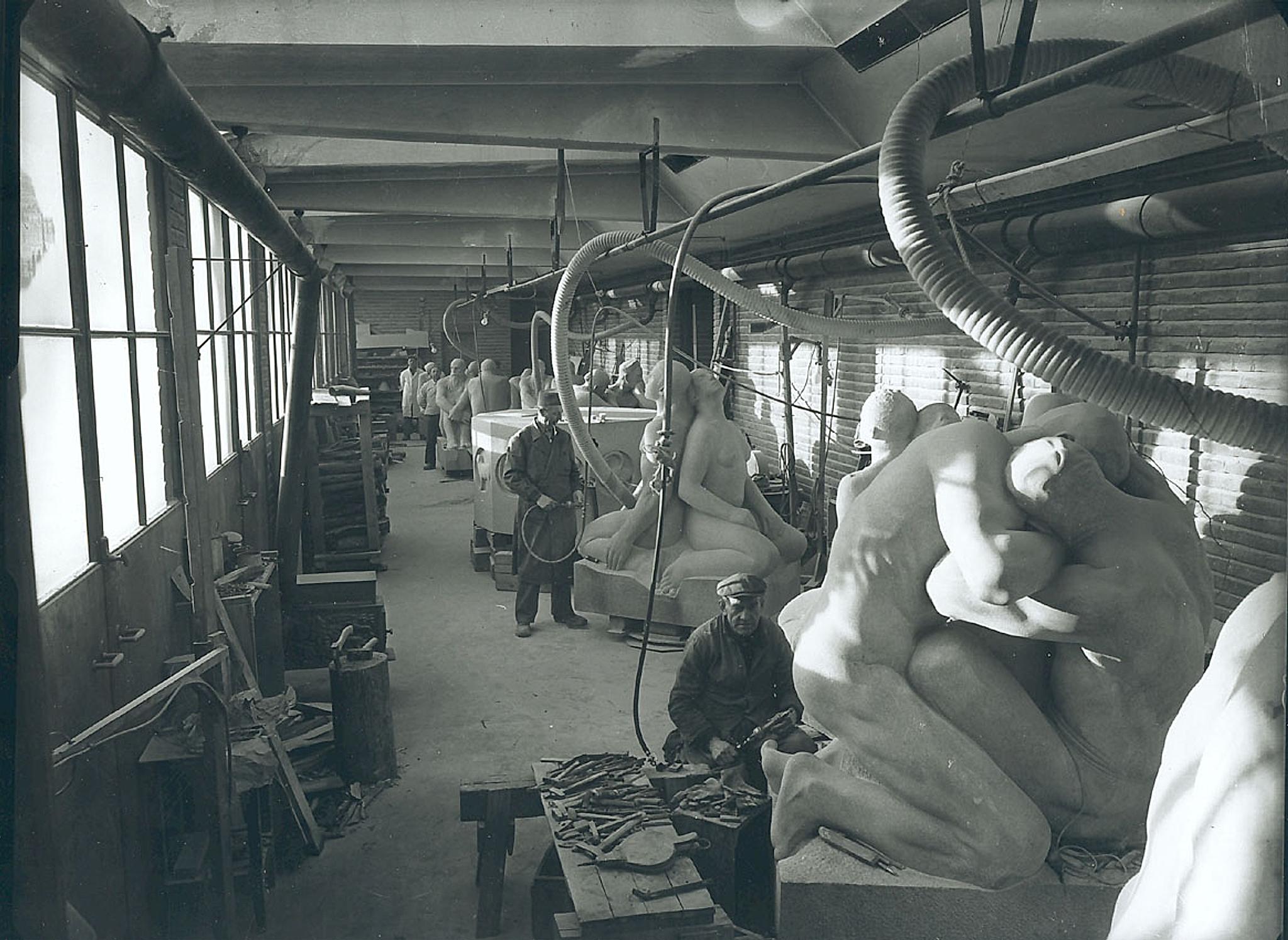 Il parco di sculture di Vigeland in corso d’opera