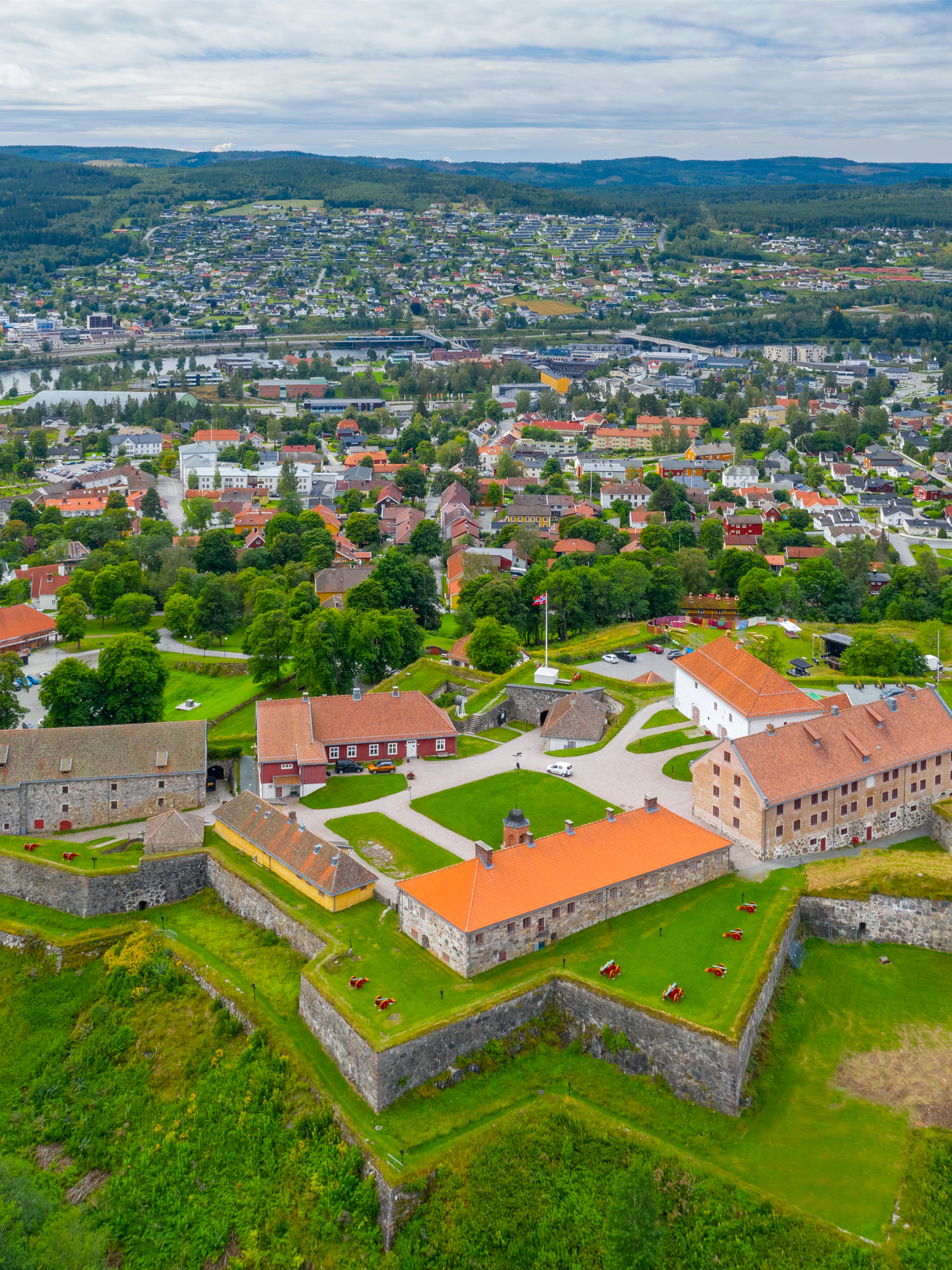 View of Kongsvinger Fortress and the surrounding town.