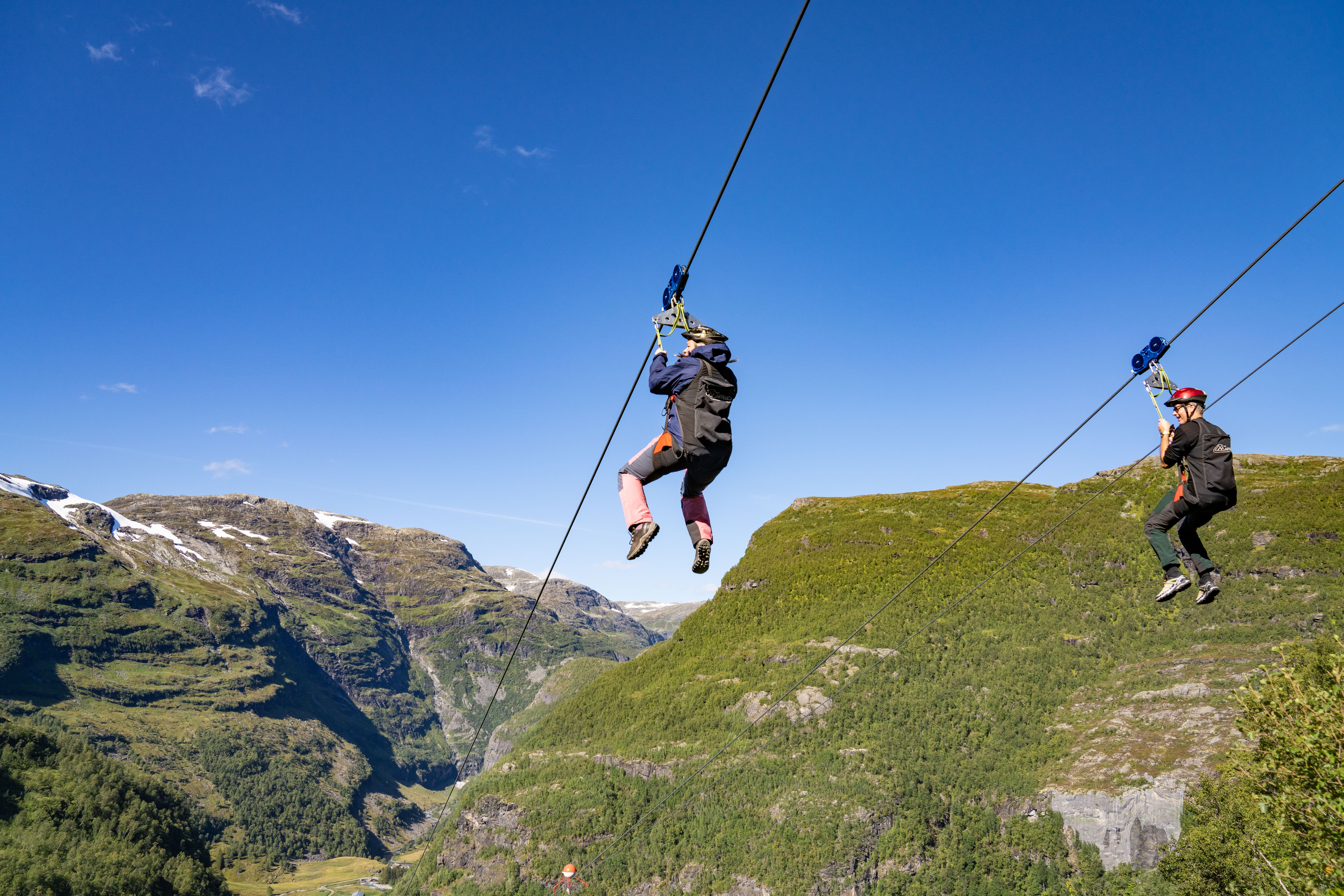 North Europe's longest zip line in Flåm, Aurland