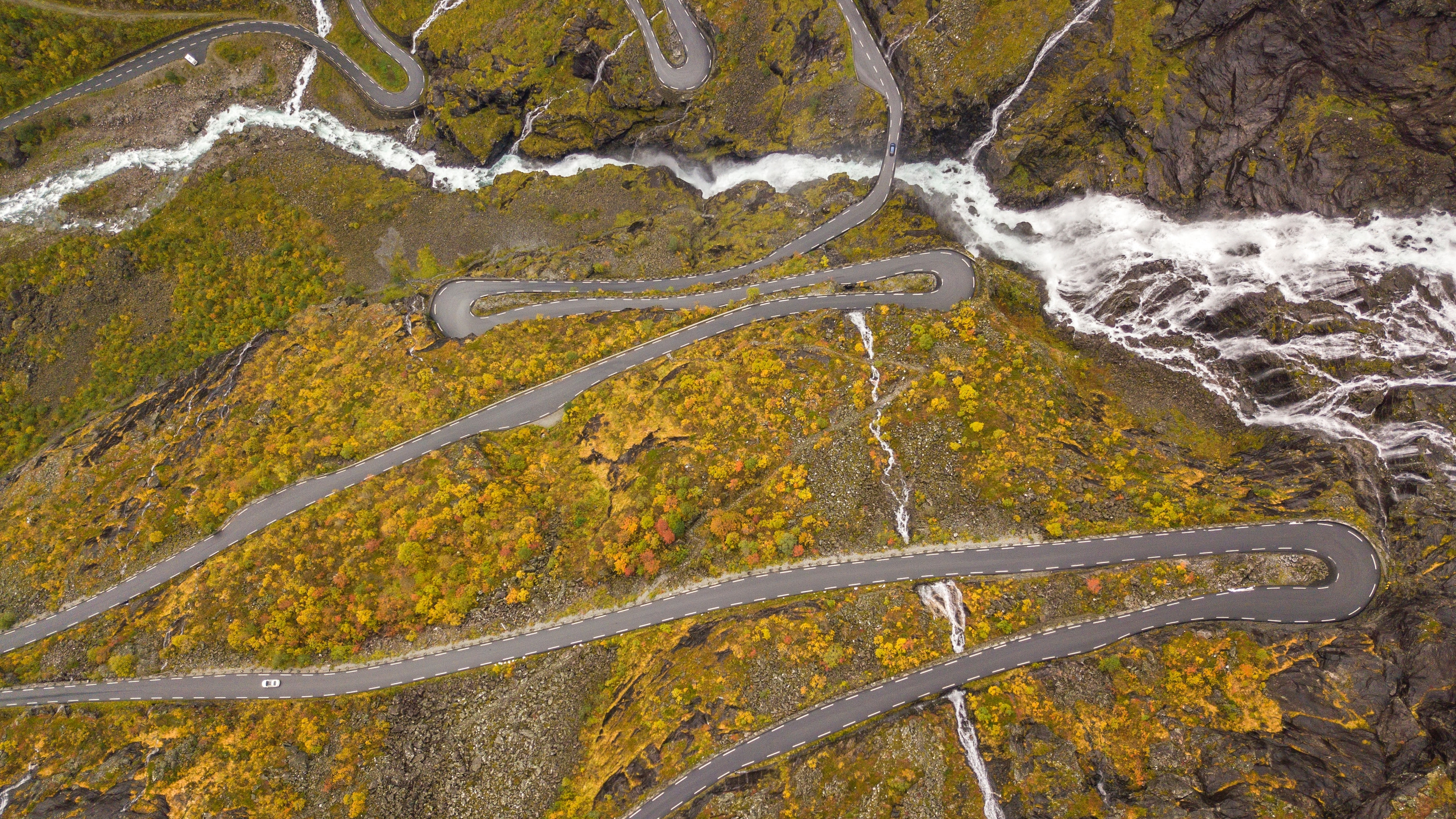 The Trollstigen mountain road in Åndalsnes in Northwest, Fjord Norway.
