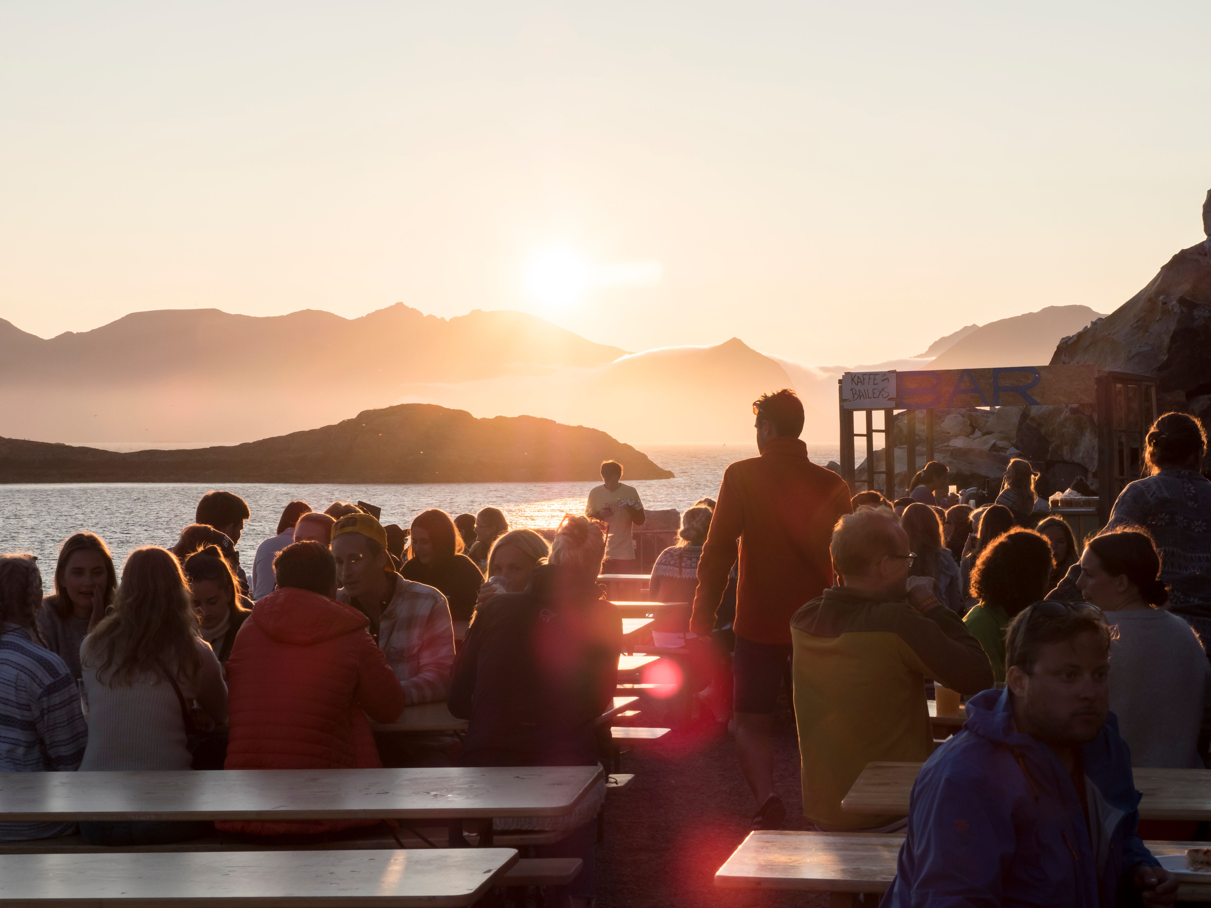People enjoying the view at Trevare festival