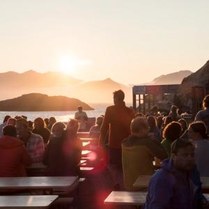 People enjoying the view at Trevare festival