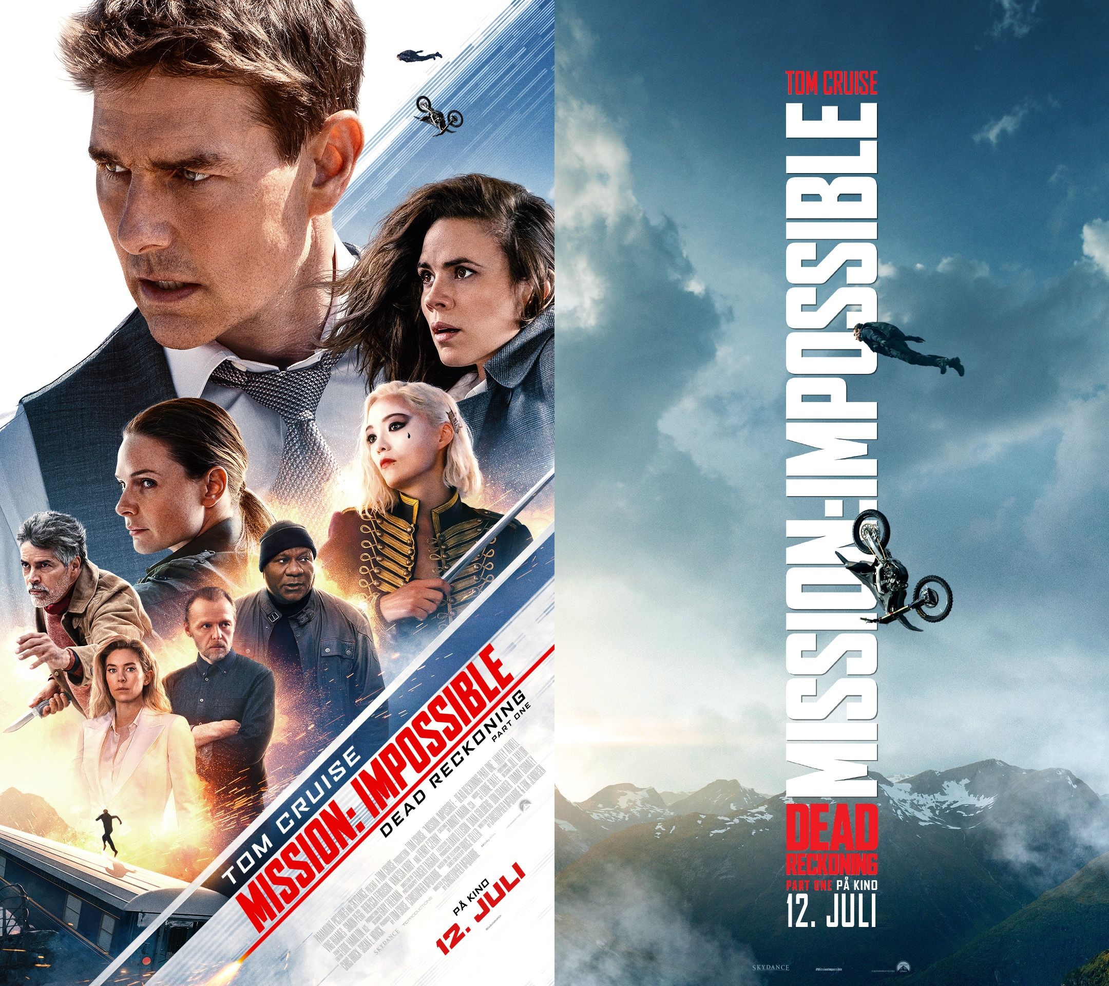The official movie posters of Mission: Impossible displays Hellesylt and the epic stunt at Helsetkopen mountain