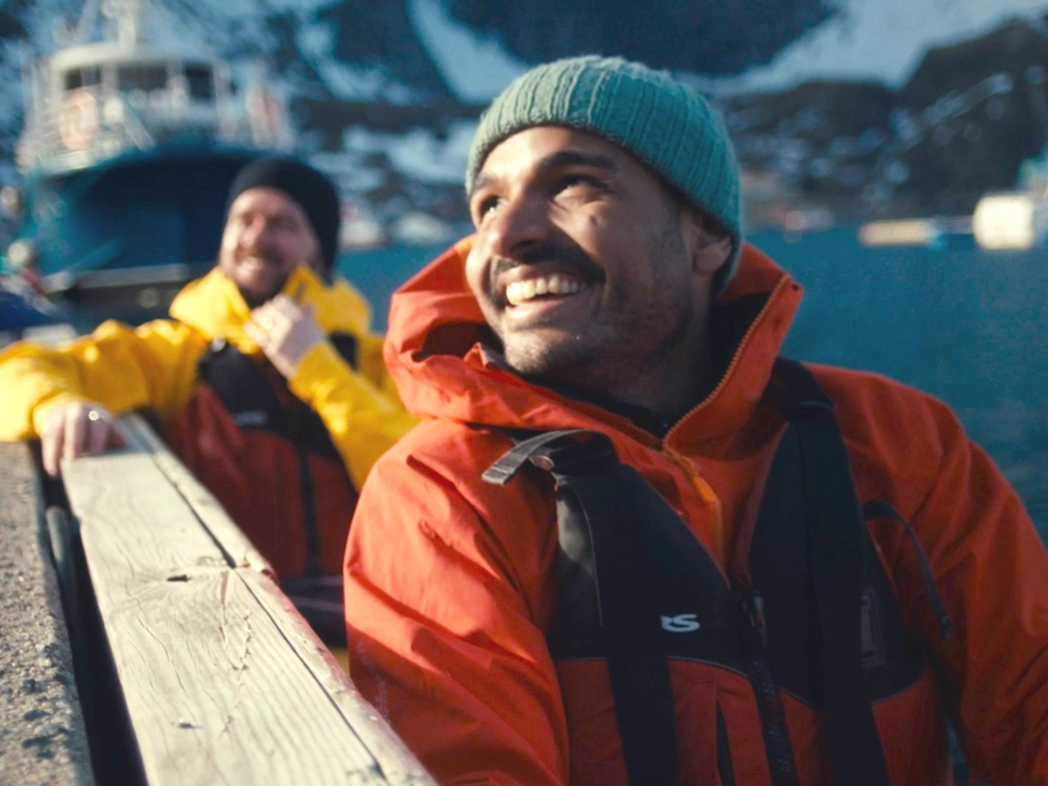 Two men in a kayak in Northern Norway