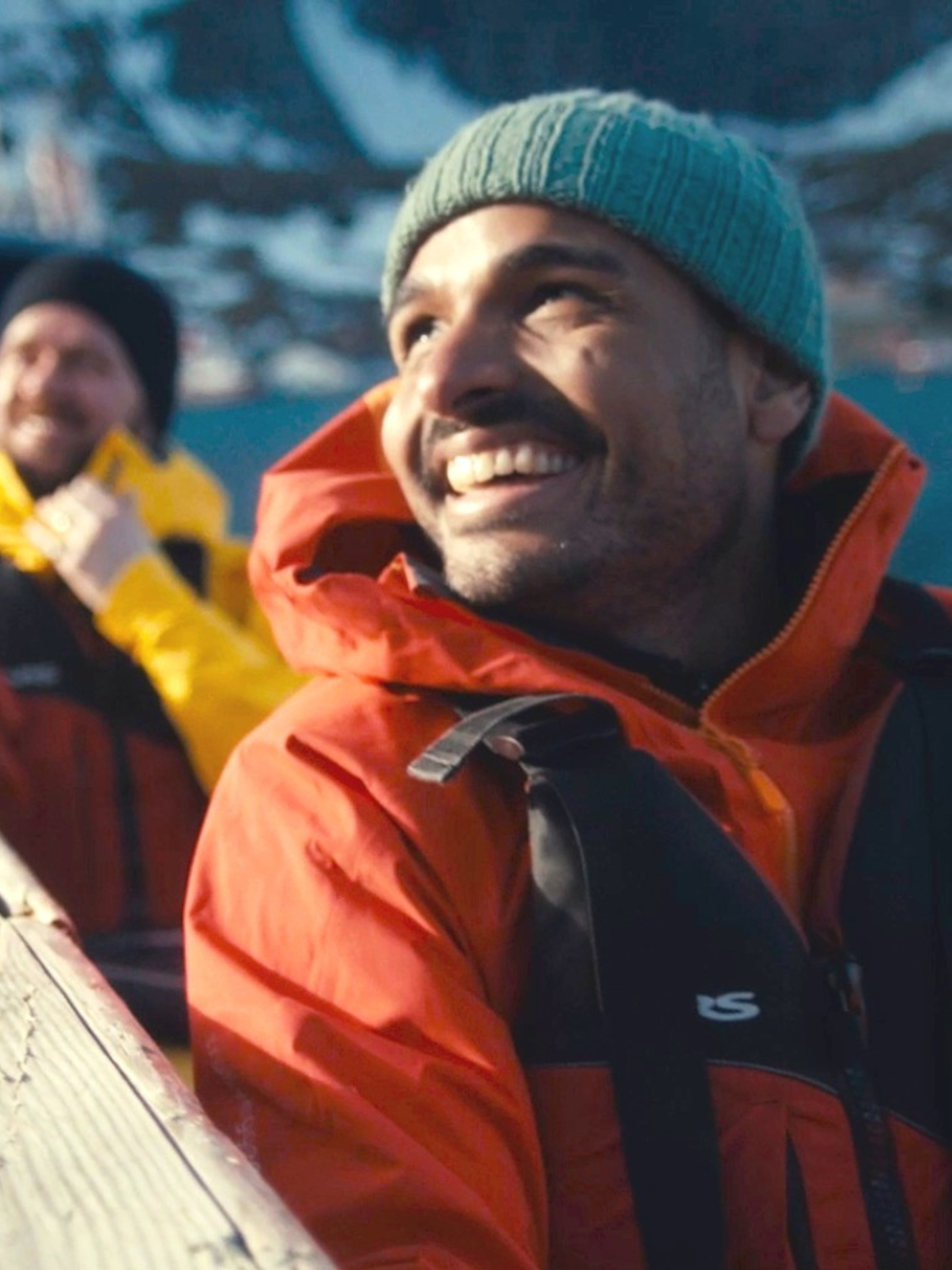 Two men in a kayak in Northern Norway