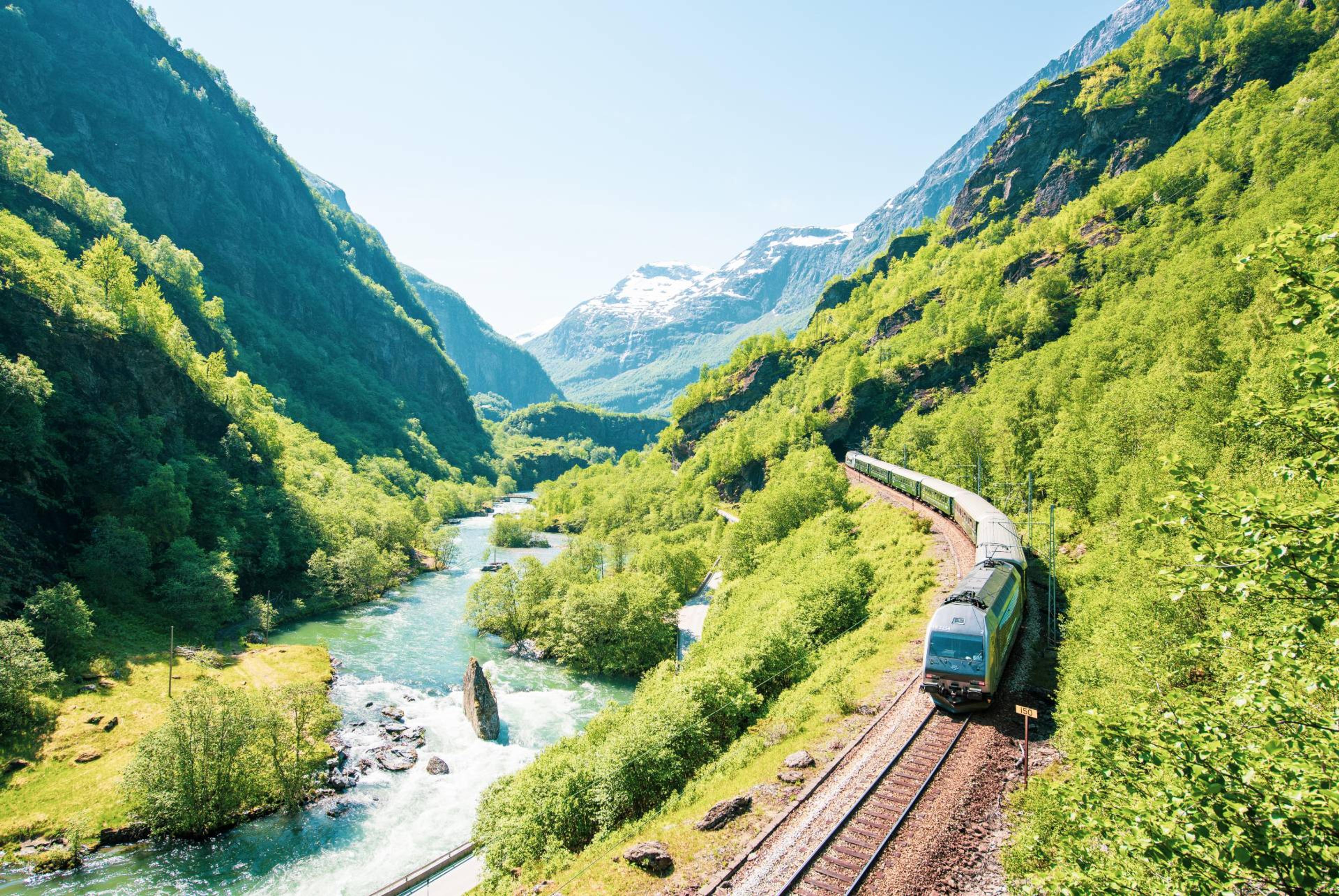 Flåm railway in the Sognefjorden area in Fjord Norway