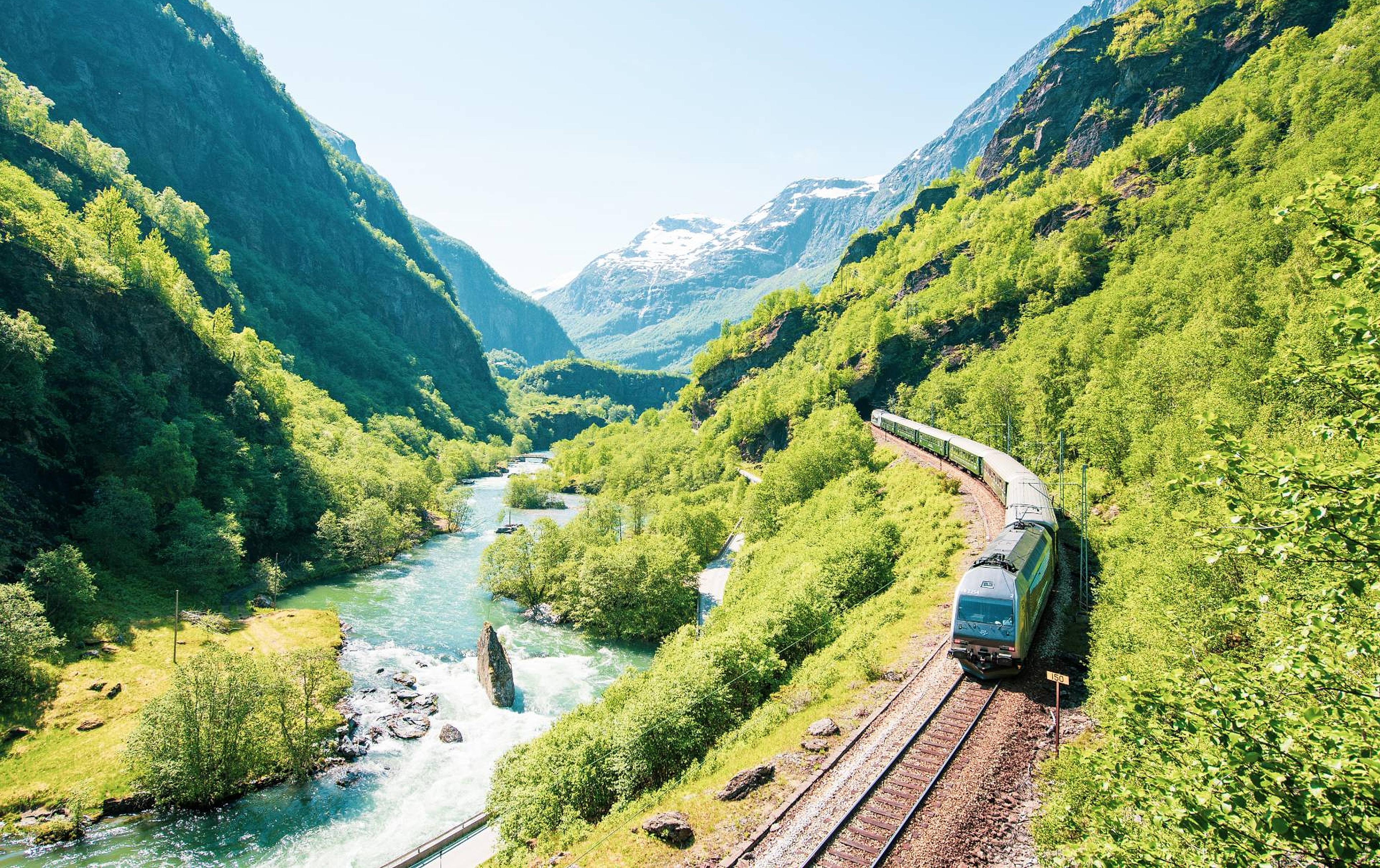 Flåm railway in the Sognefjorden area in Fjord Norway
