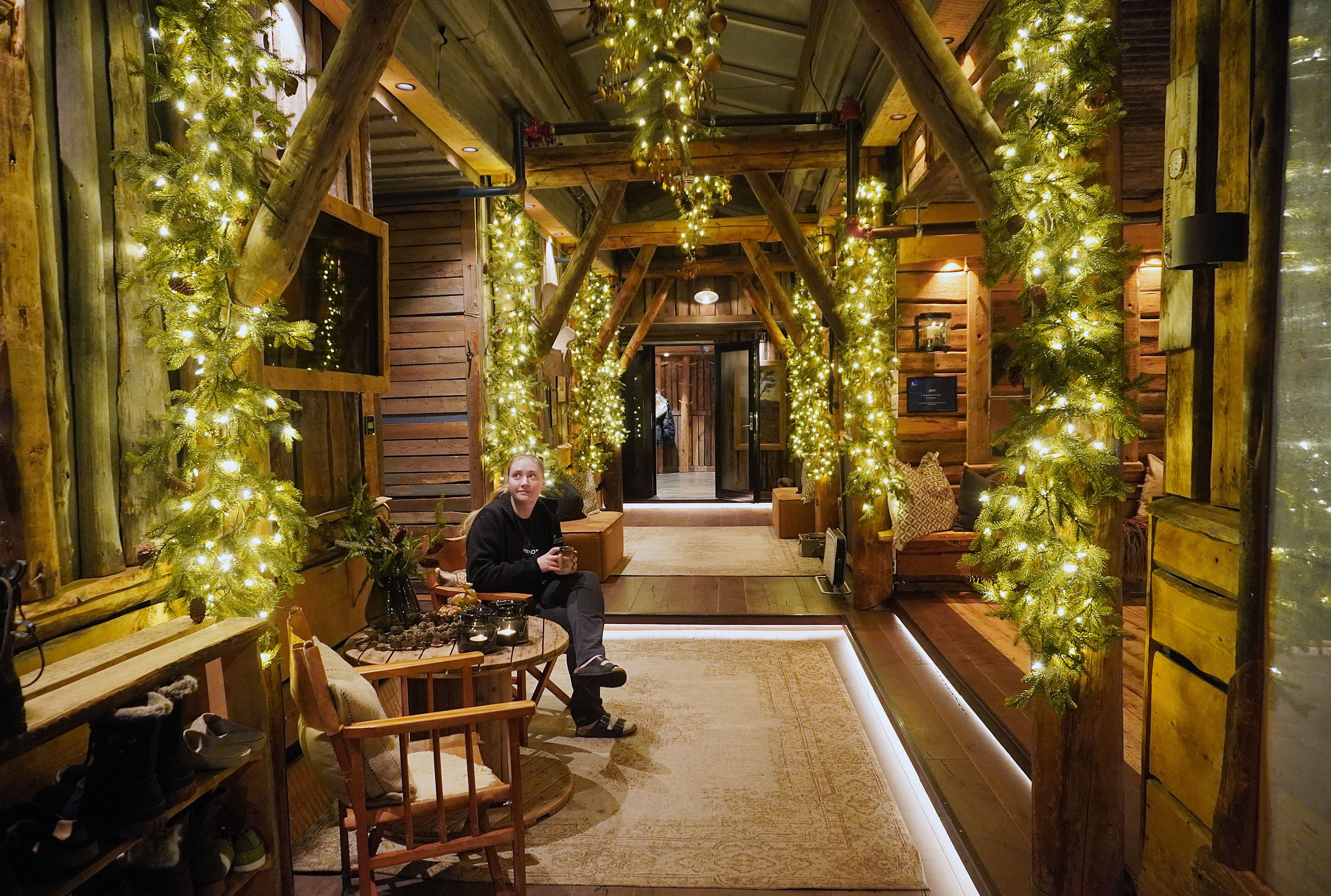 Christmas decorated hotel