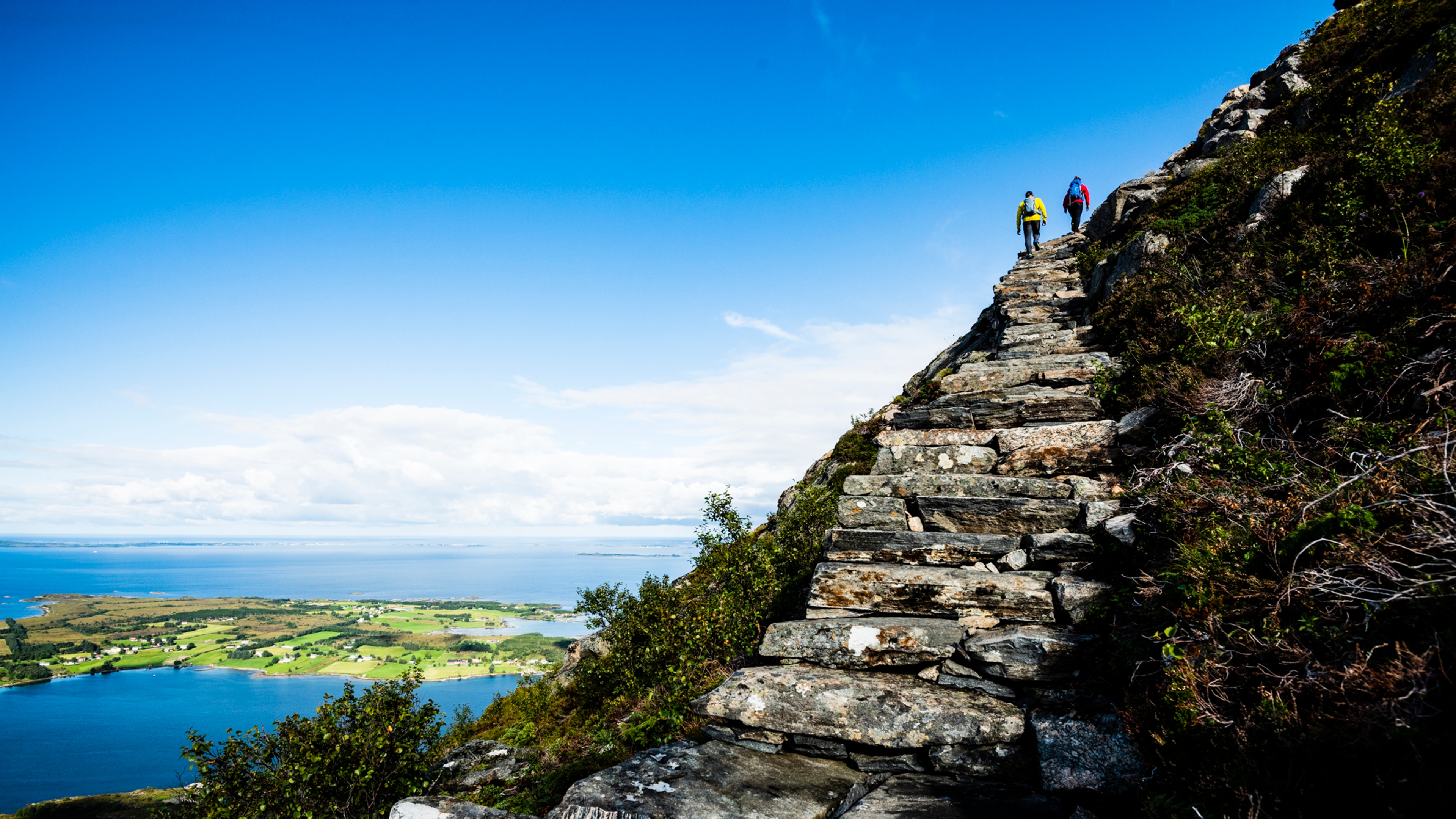 The Midsundtrappene stairs to Rørsethornet in Molde in Northwest, Fjord Norway