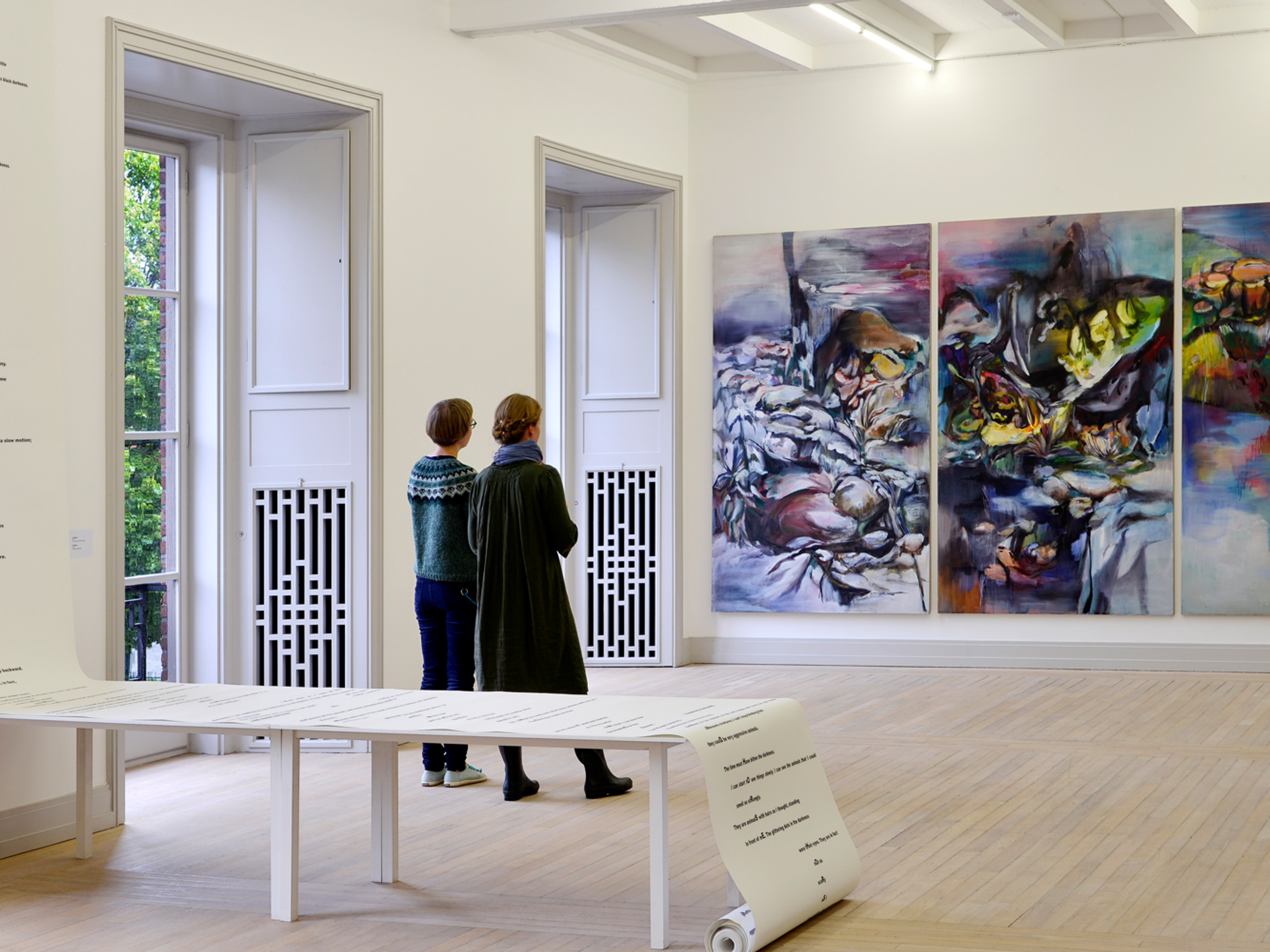 Two women looking at art, Trondheim Kunstmuseum, Trøndelag