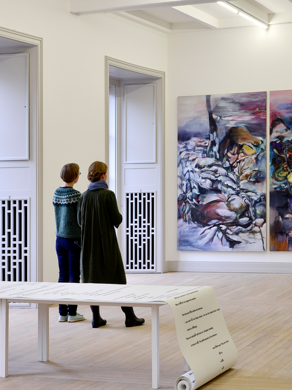 Two women looking at art, Trondheim Kunstmuseum, Trøndelag