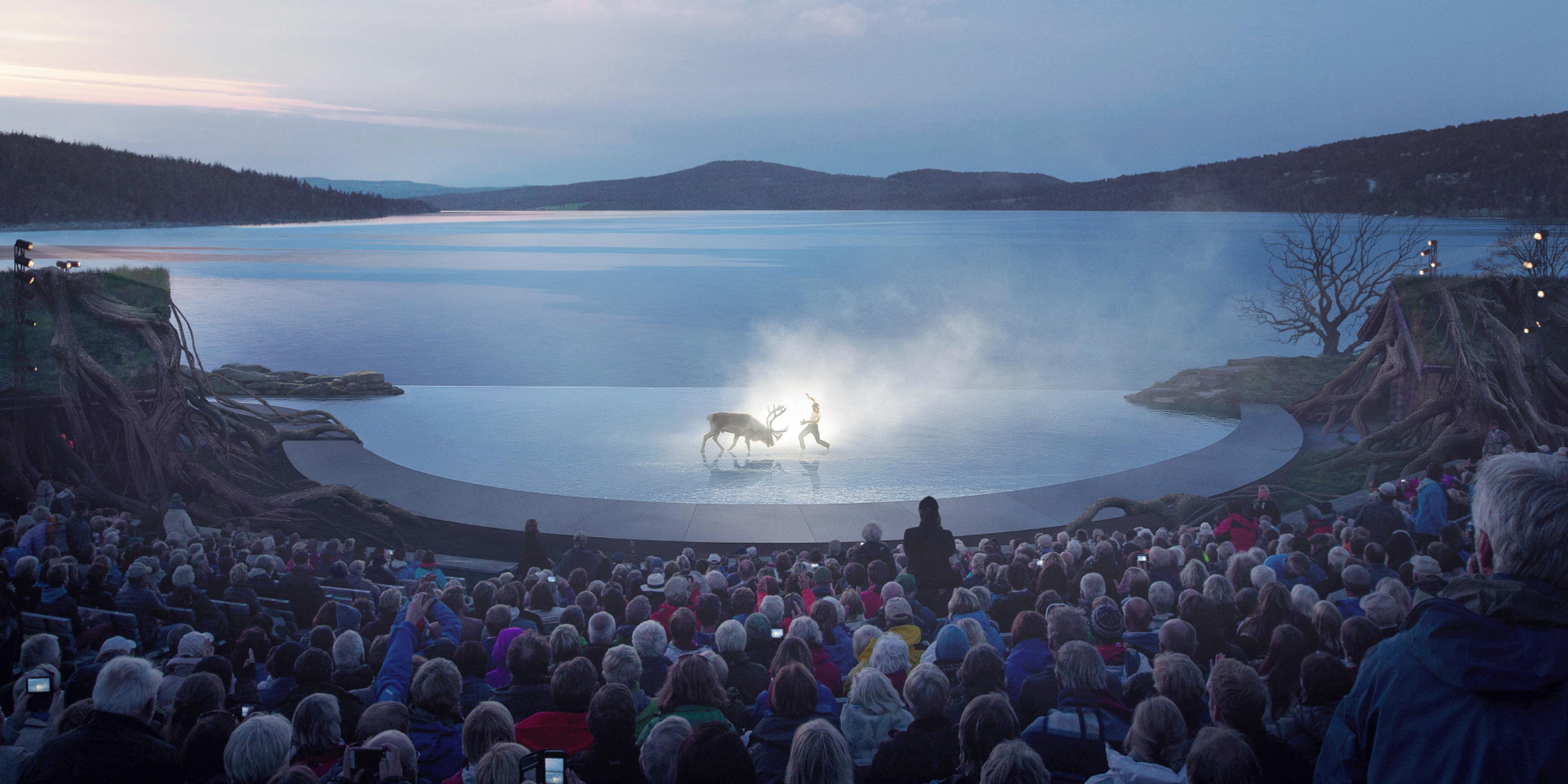 View from the crowd on the stage of the Peer Gynt Festival, Gålå, Eastern Norway