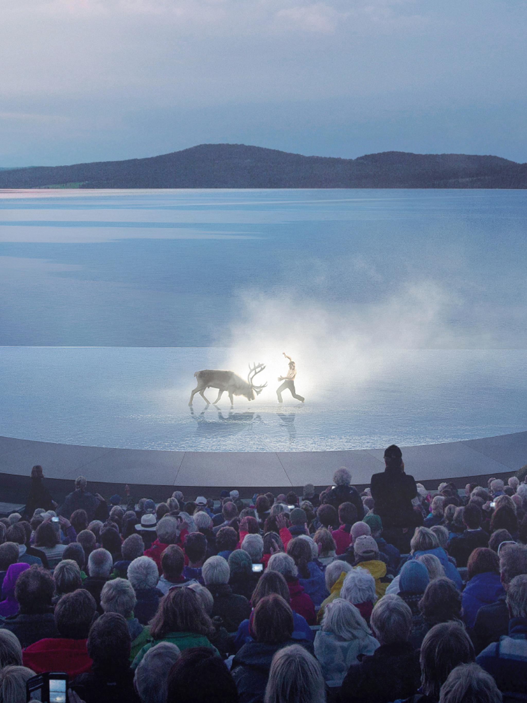 View from the crowd on the stage of the Peer Gynt Festival, Gålå, Eastern Norway