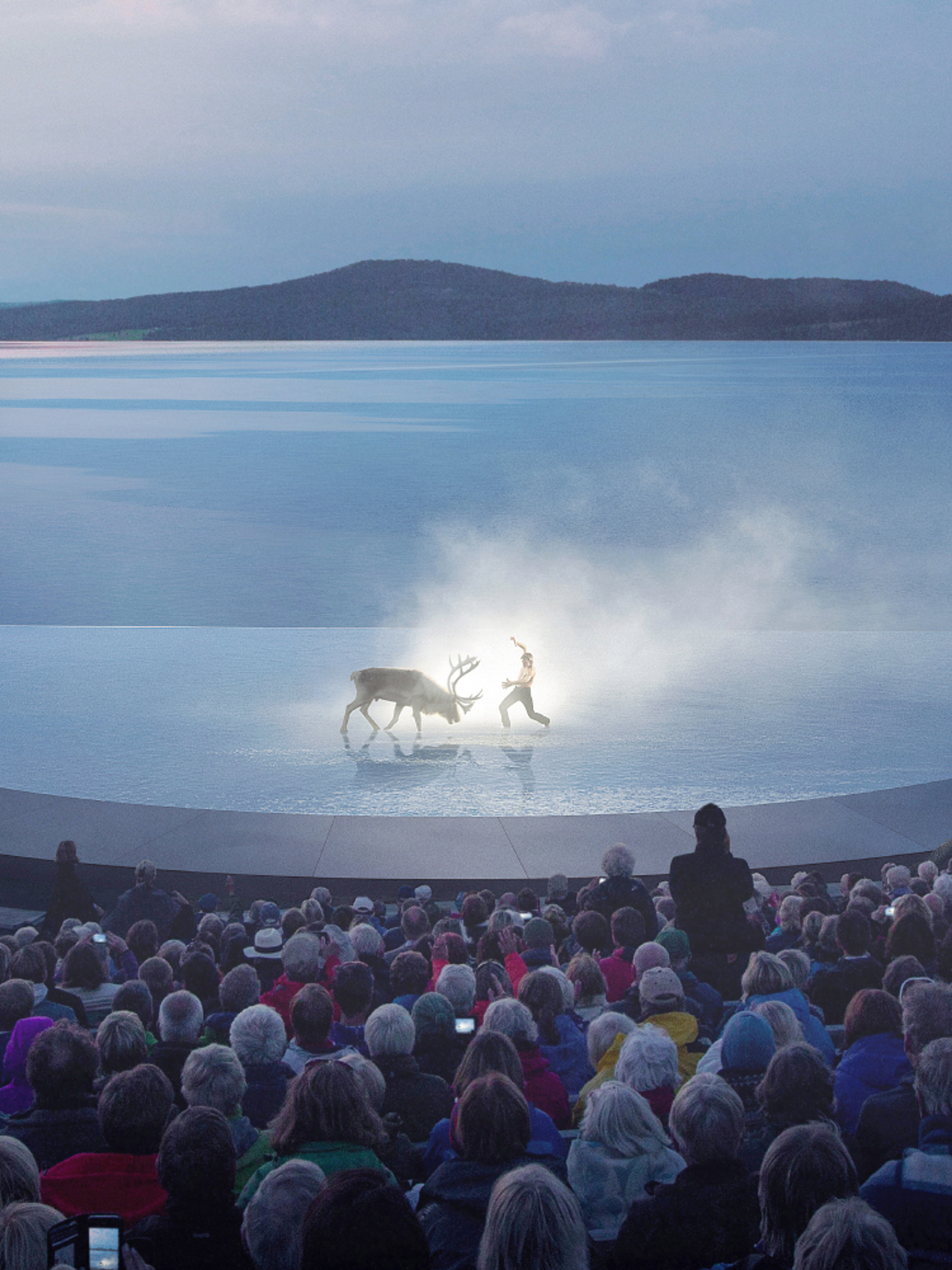 View from the crowd on the stage of the Peer Gynt Festival, Gålå, Eastern Norway