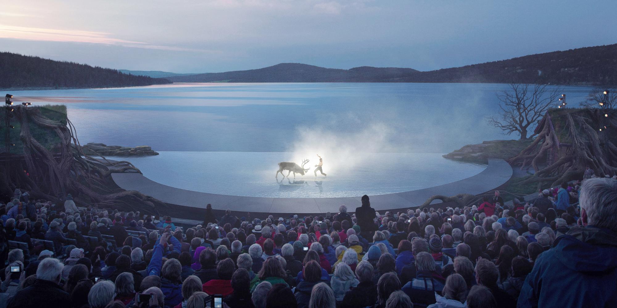 View from the crowd on the stage of the Peer Gynt Festival, Gålå, Eastern Norway