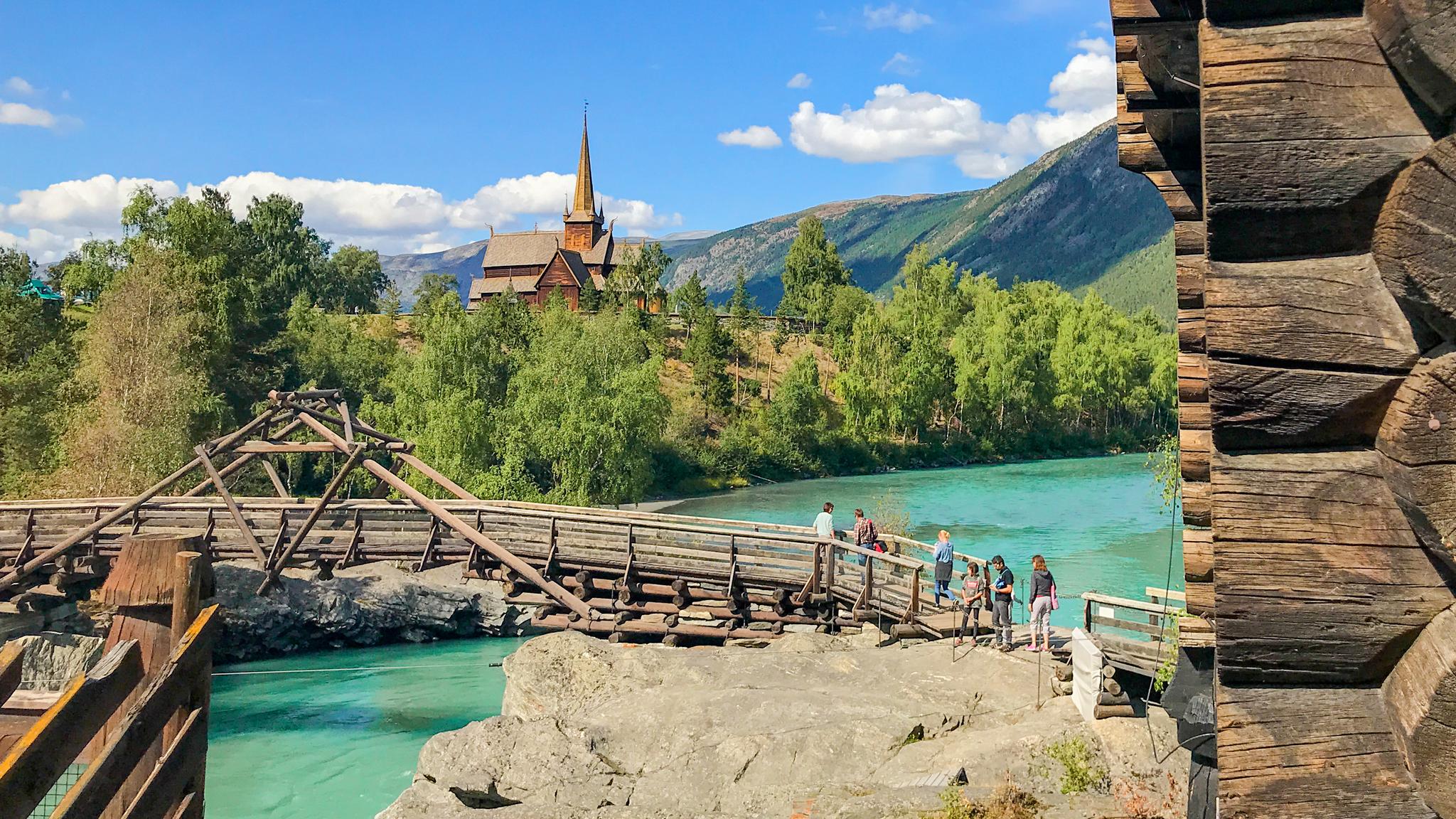 Lom stave church and surroundings