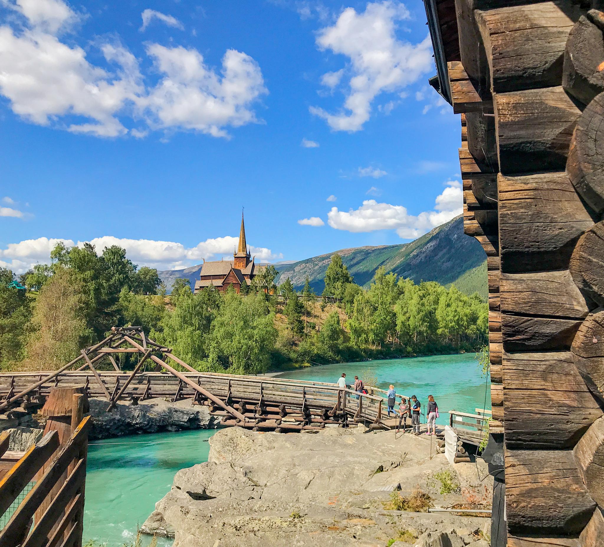 Lom stave church and surroundings