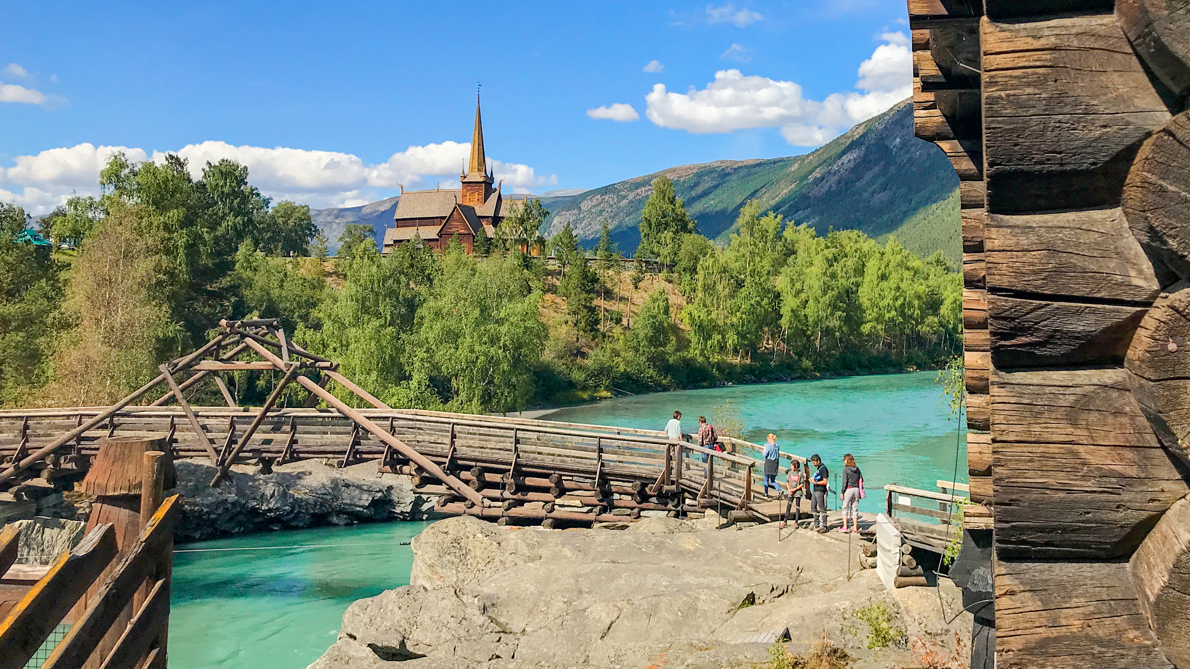 Lom stave church and surroundings