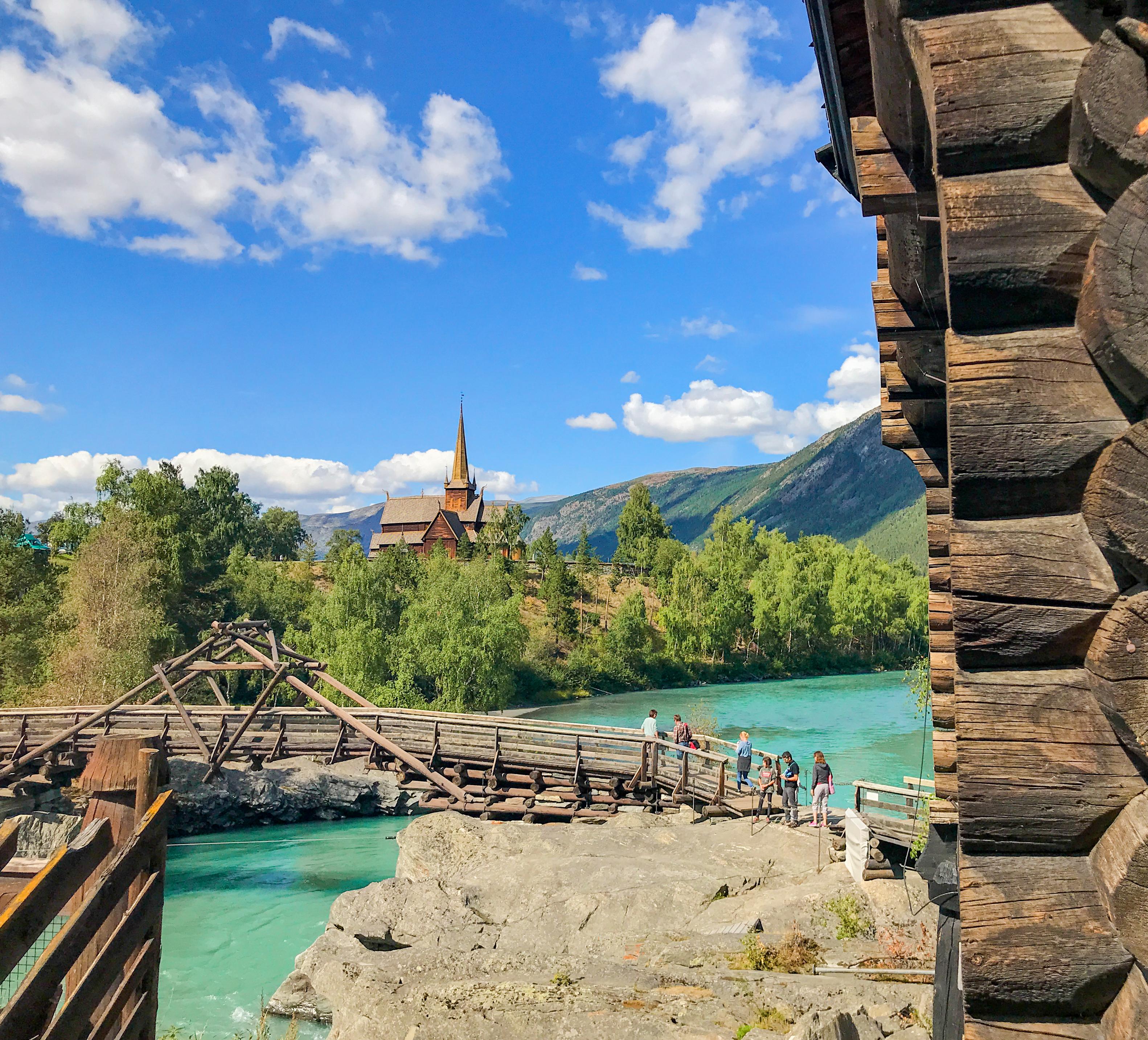 Lom stave church and surroundings