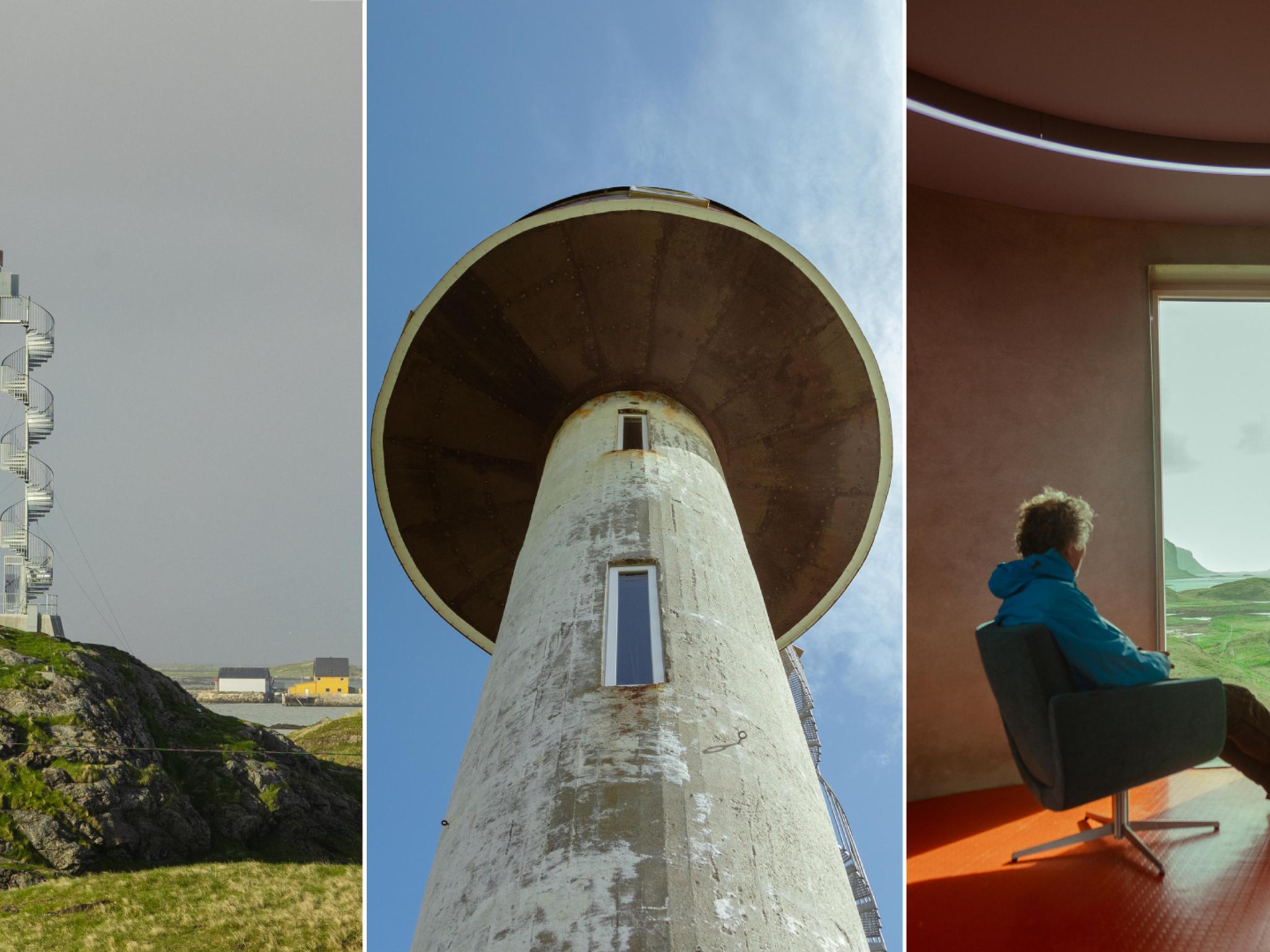 Collage of Ettertanken (The thinking tower) at Røst in Northern Norway