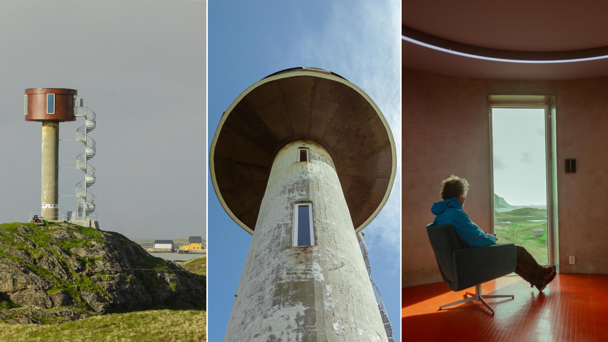 Collage of Ettertanken (The thinking tower) at Røst in Northern Norway