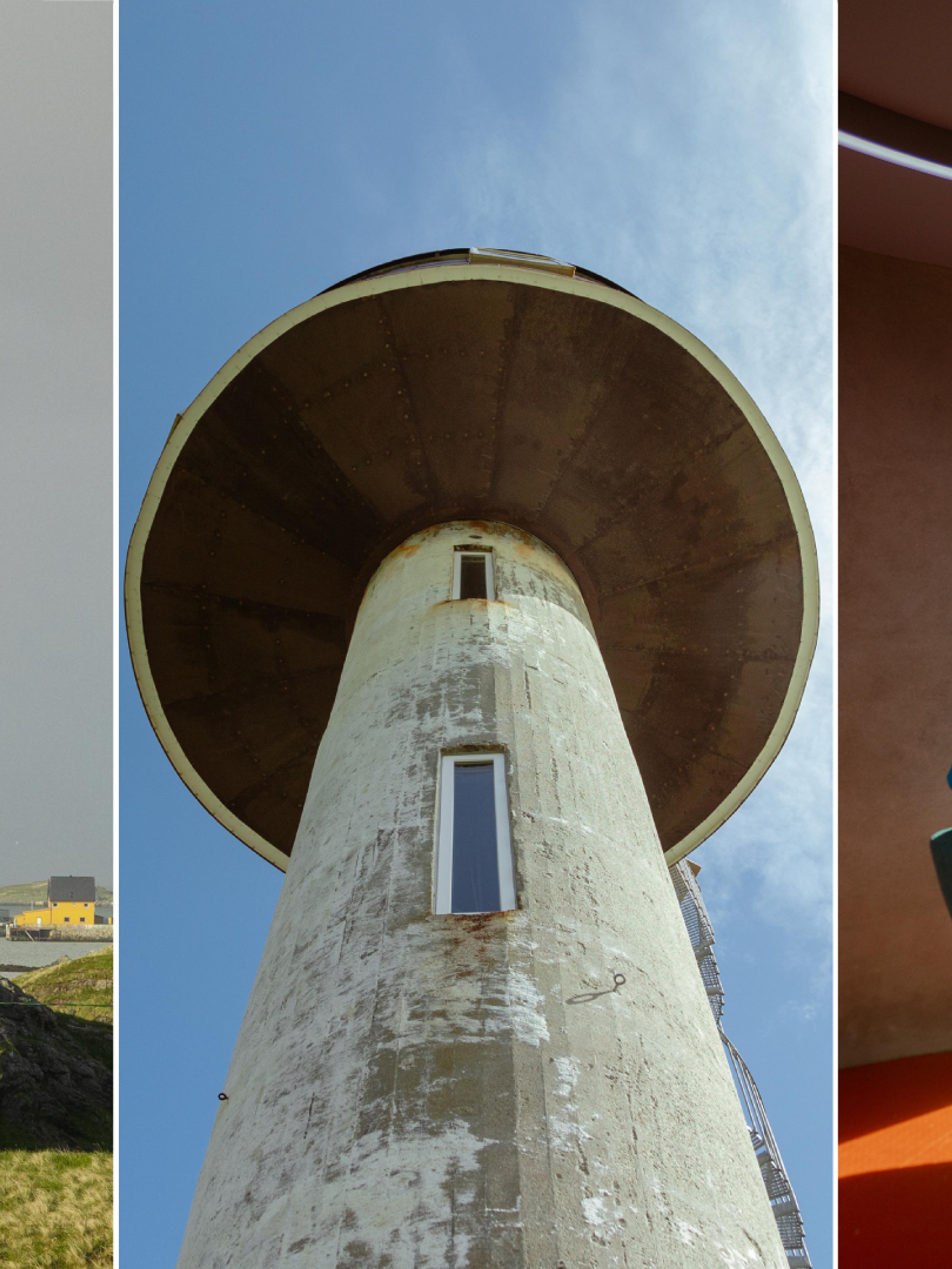Collage of Ettertanken (The thinking tower) at Røst in Northern Norway