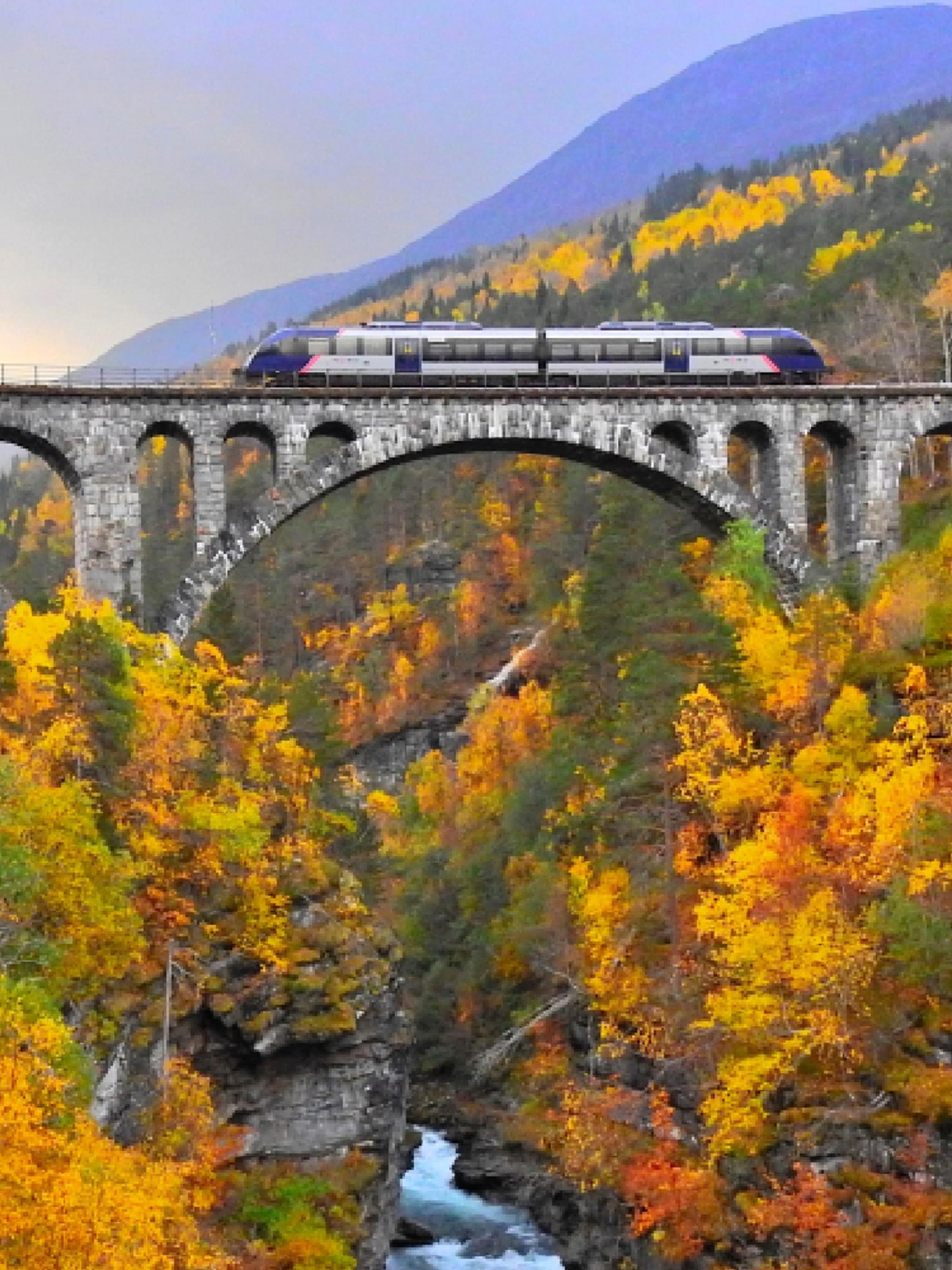 The Rauma Railway running across the Kylling bridge