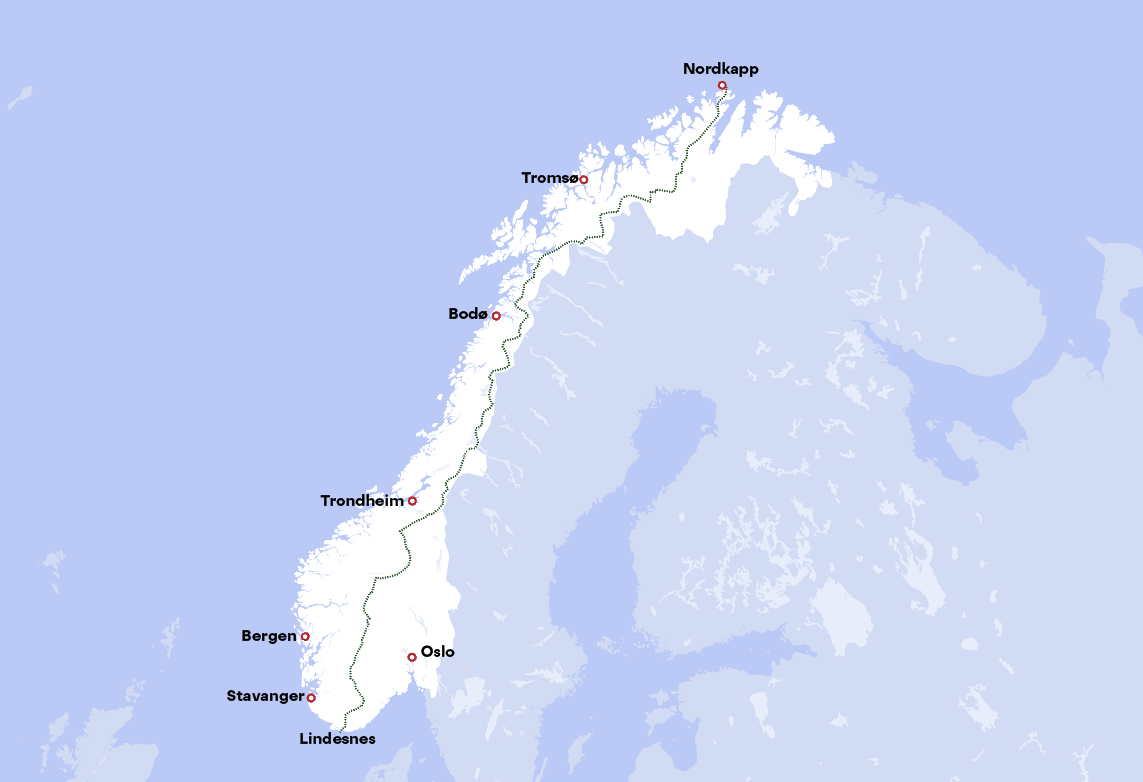 Oda Ramsdal's hiking trail from Lindesnes to North Cape