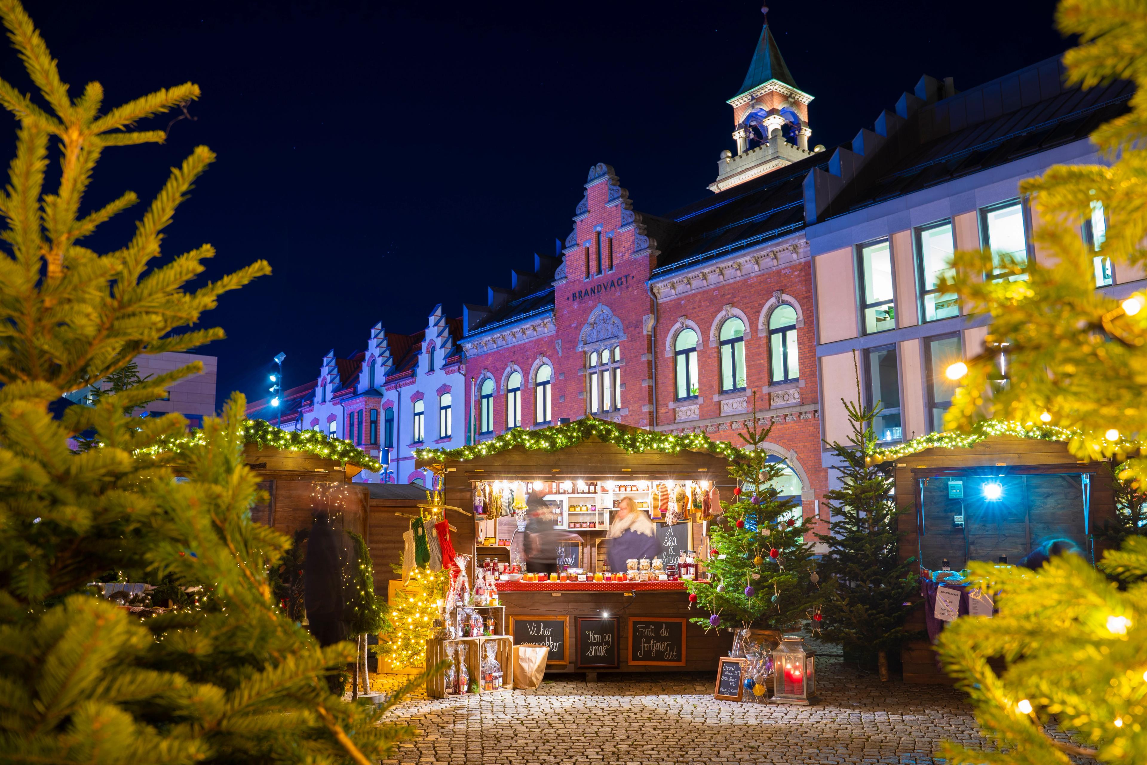 Christmas stalls in Kristiansand.