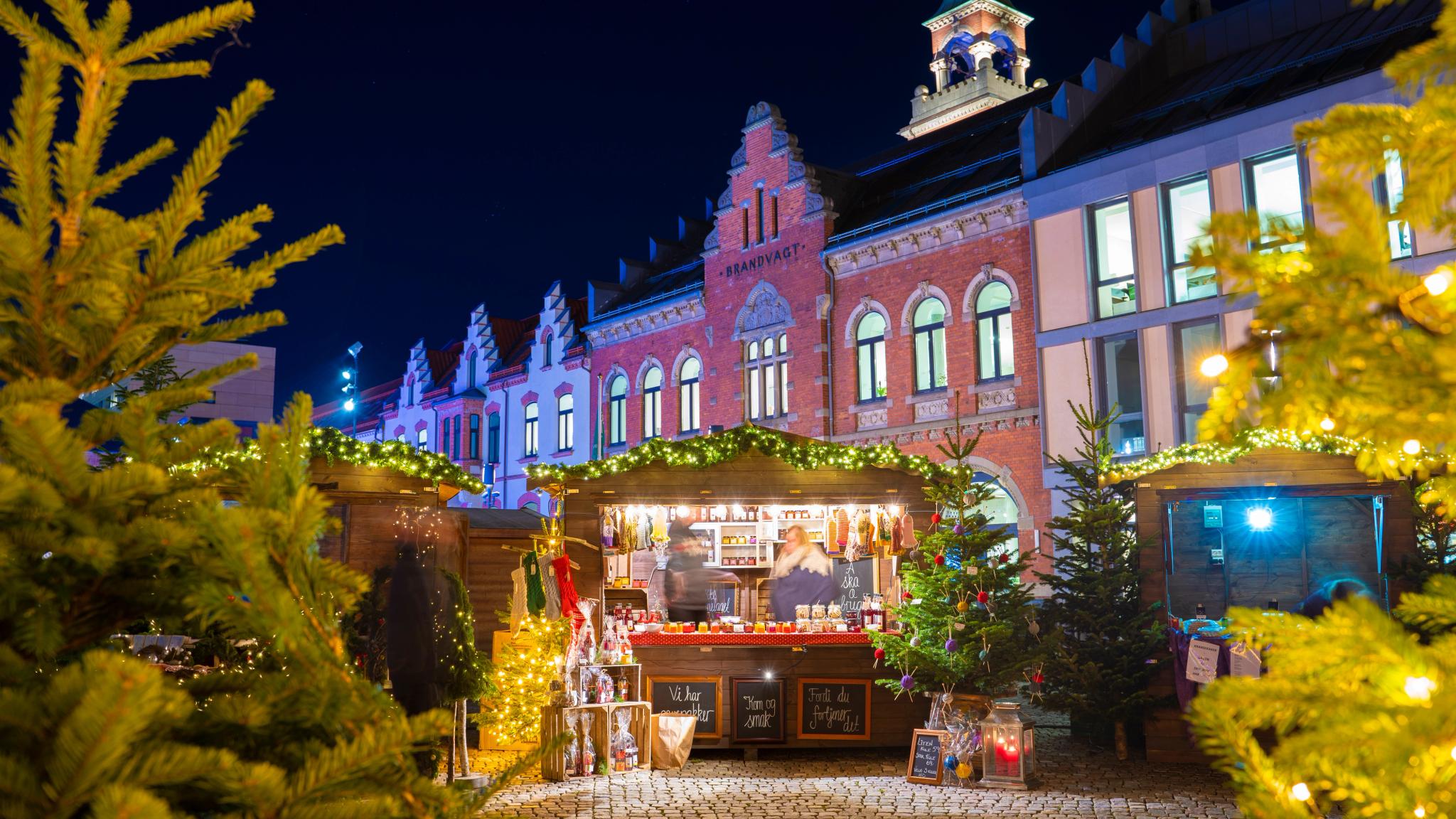 Christmas stalls in Kristiansand.