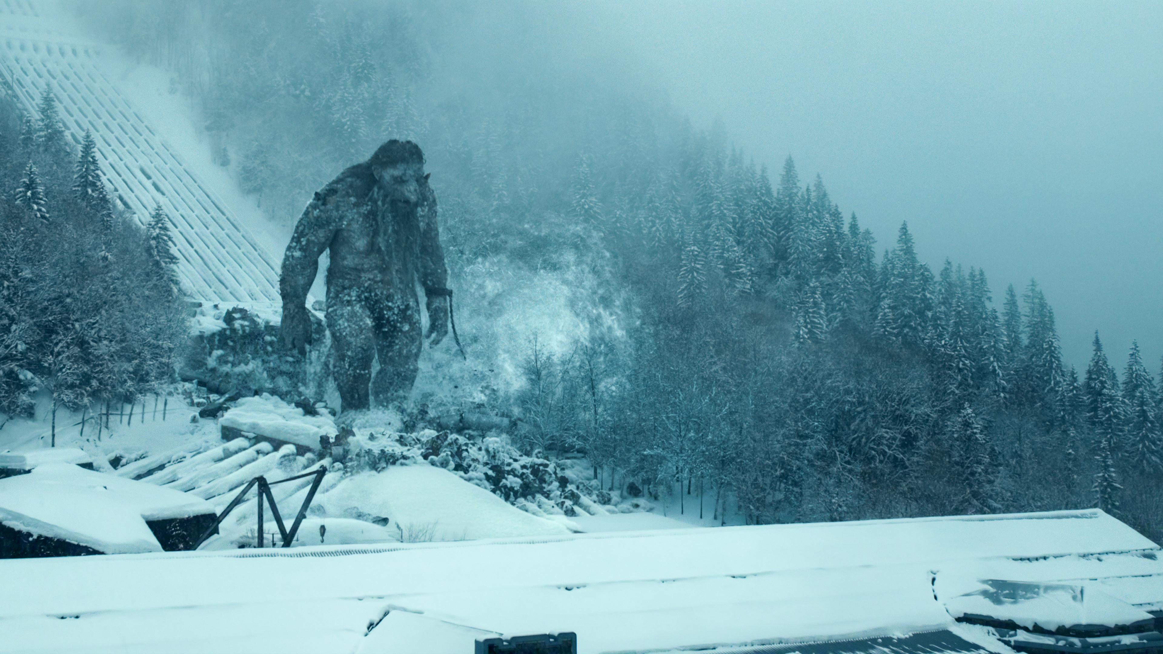 A troll figure standing near the Vemork power plant in Rjukan.