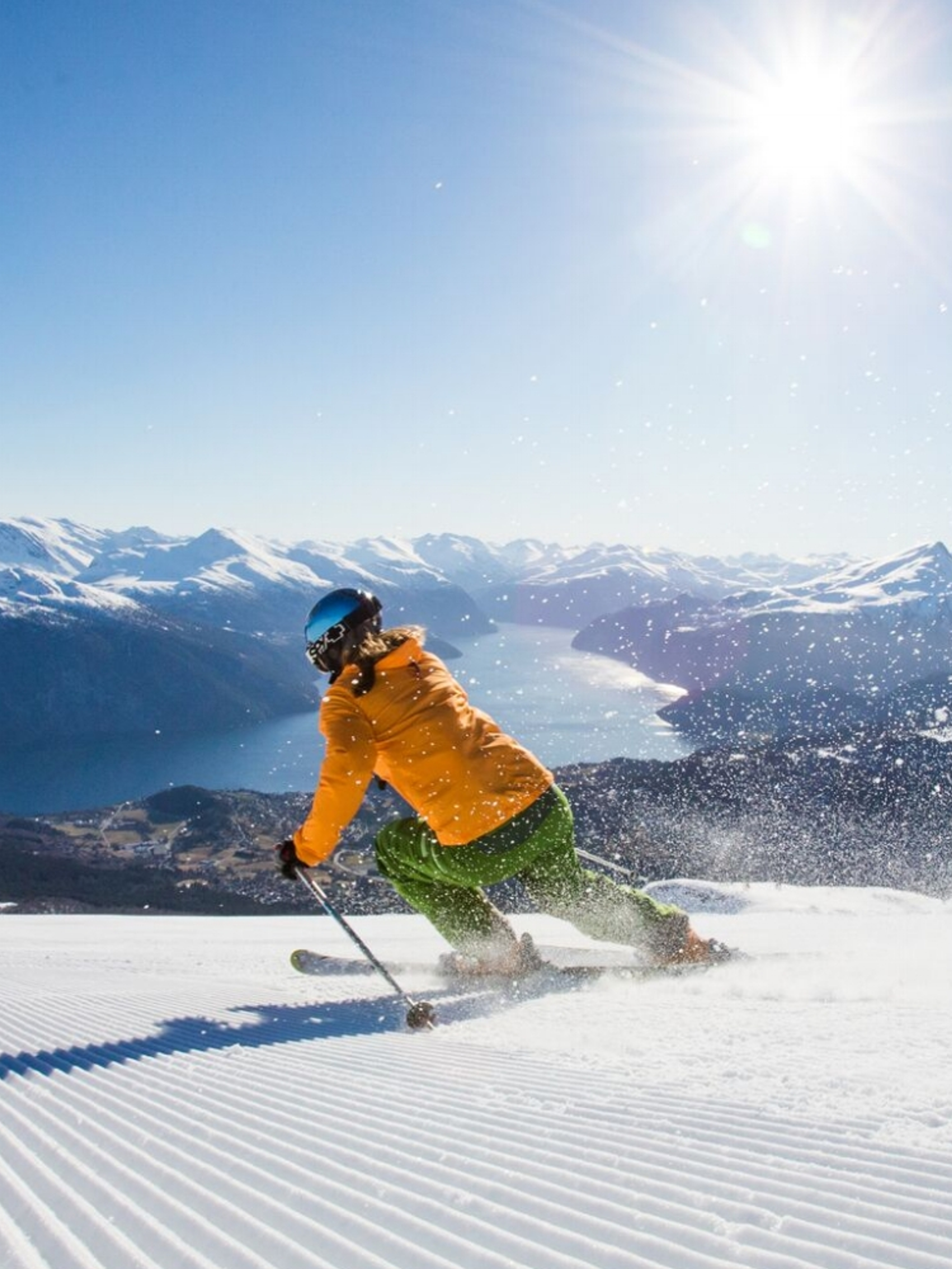 Alpine skier at Strandafjellet, Fjord Norway