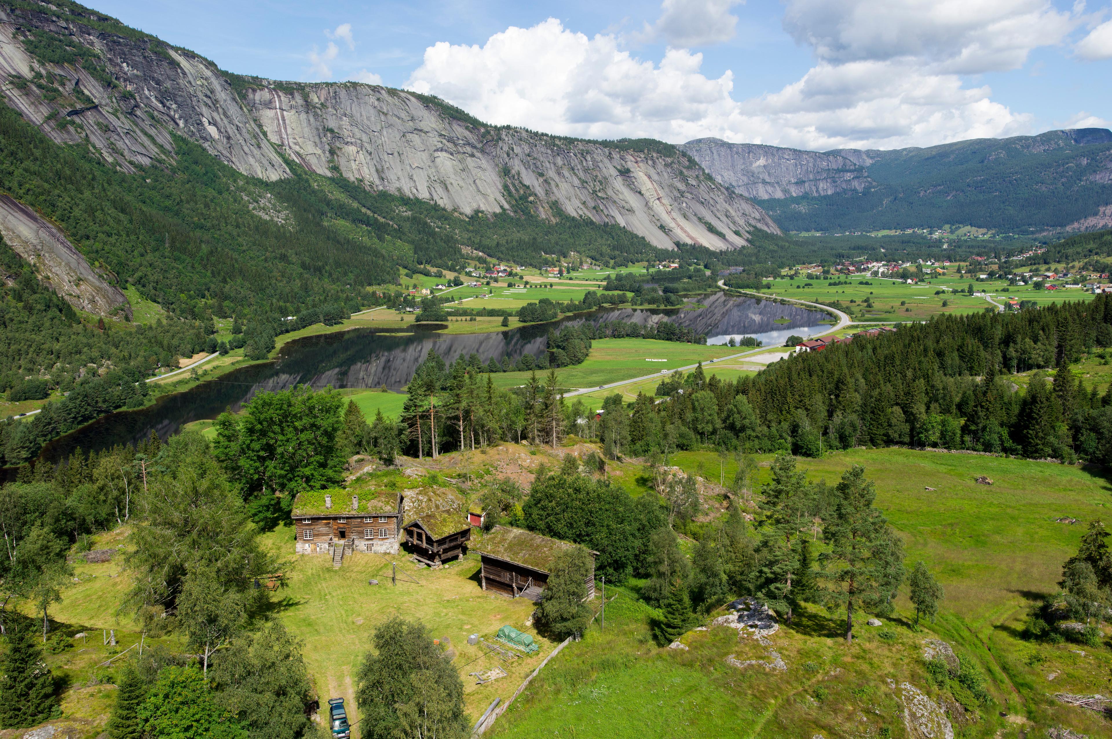 A panoramic view to Valle in Setesdal
