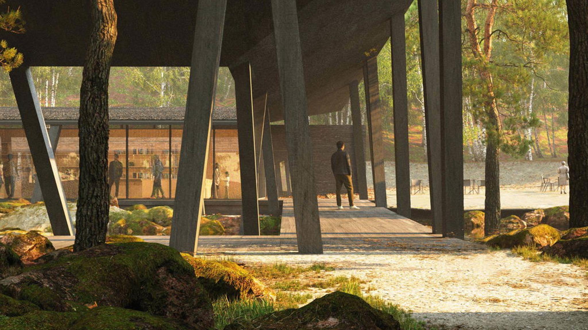 An illustration of the new building at Kistefos