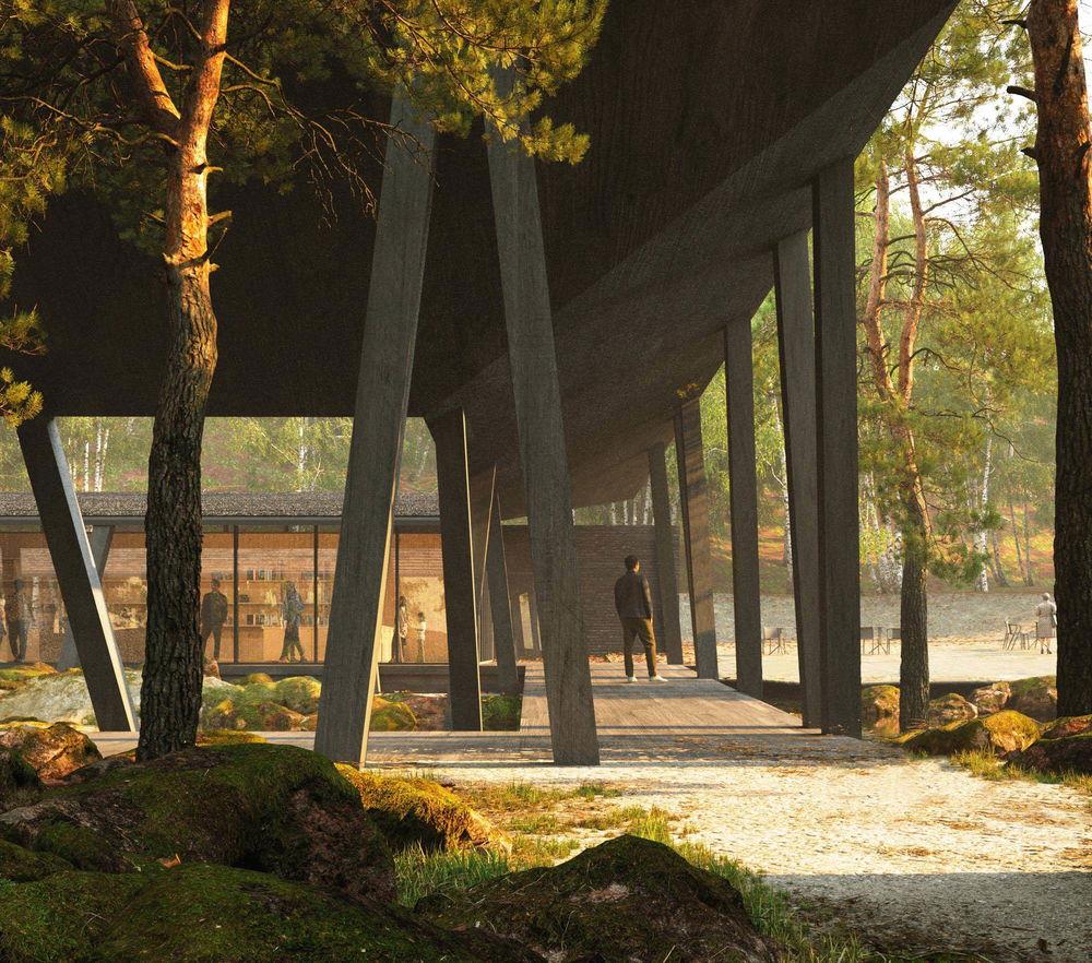 An illustration of the new building at Kistefos